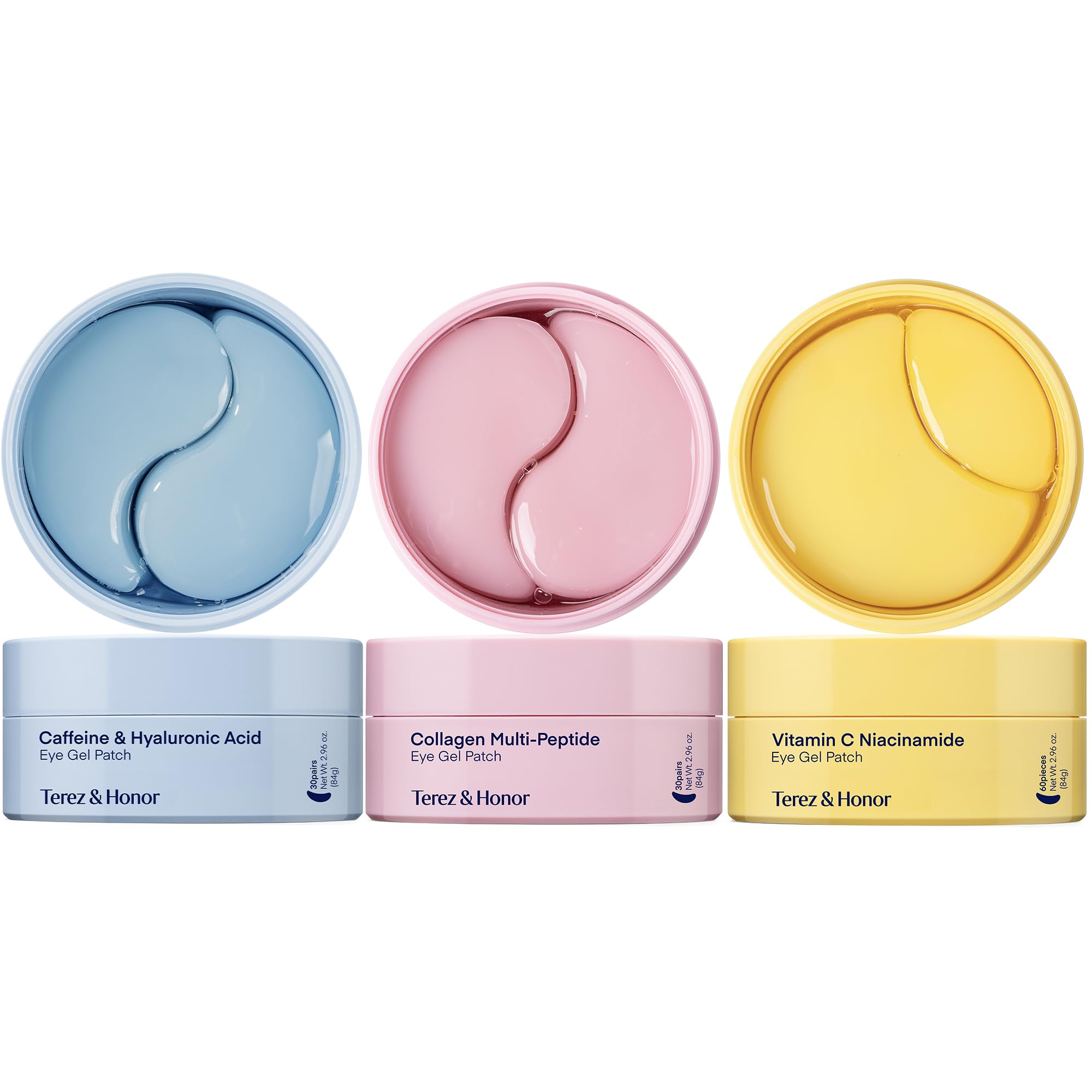 TEREZ & HONOR Eye Patches Gift Set - 3-Pack (x 60 Pcs) Korean Hydrogel Eye Masks with Caffeine, Collagen & Vitamin C - For Puffy Eyes, Dark Circles, Fine Lines, Wrinkles & Bags, Travel Case Included - TEREZ & HONOR Official Product View 10