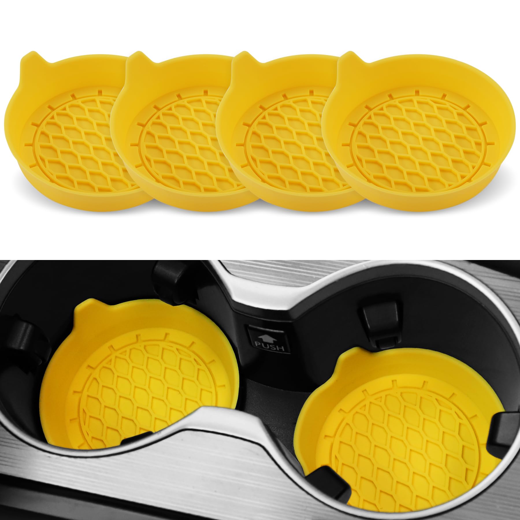 SINGARO Car Cup Holder Coaster, Silicone Cup Holder Insert, Unive by SINGARO - Angle View 10