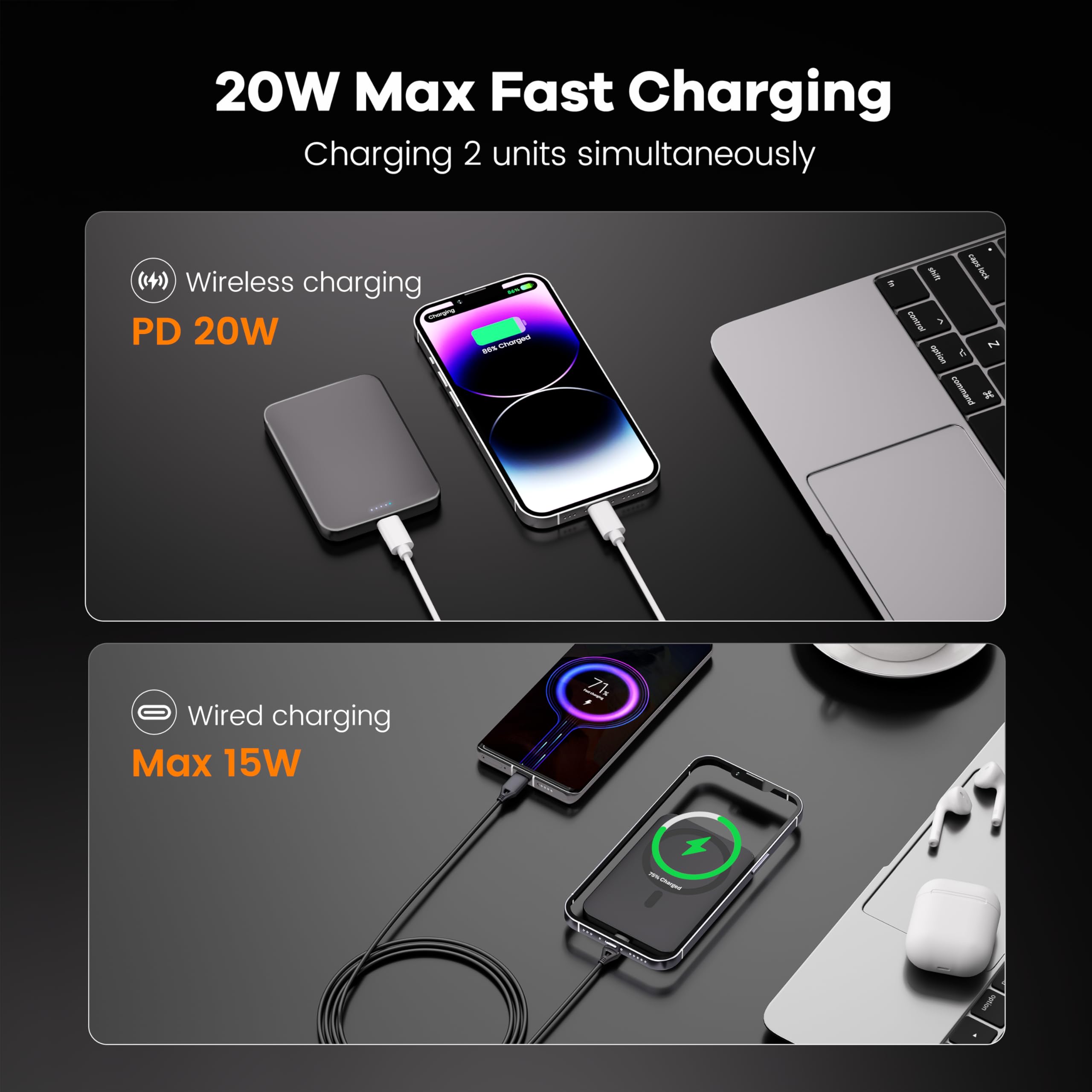 Power Bank Ultra Thin 10 000mAh Magnetic Wireless Portable - Catmart Official Imagery - 5