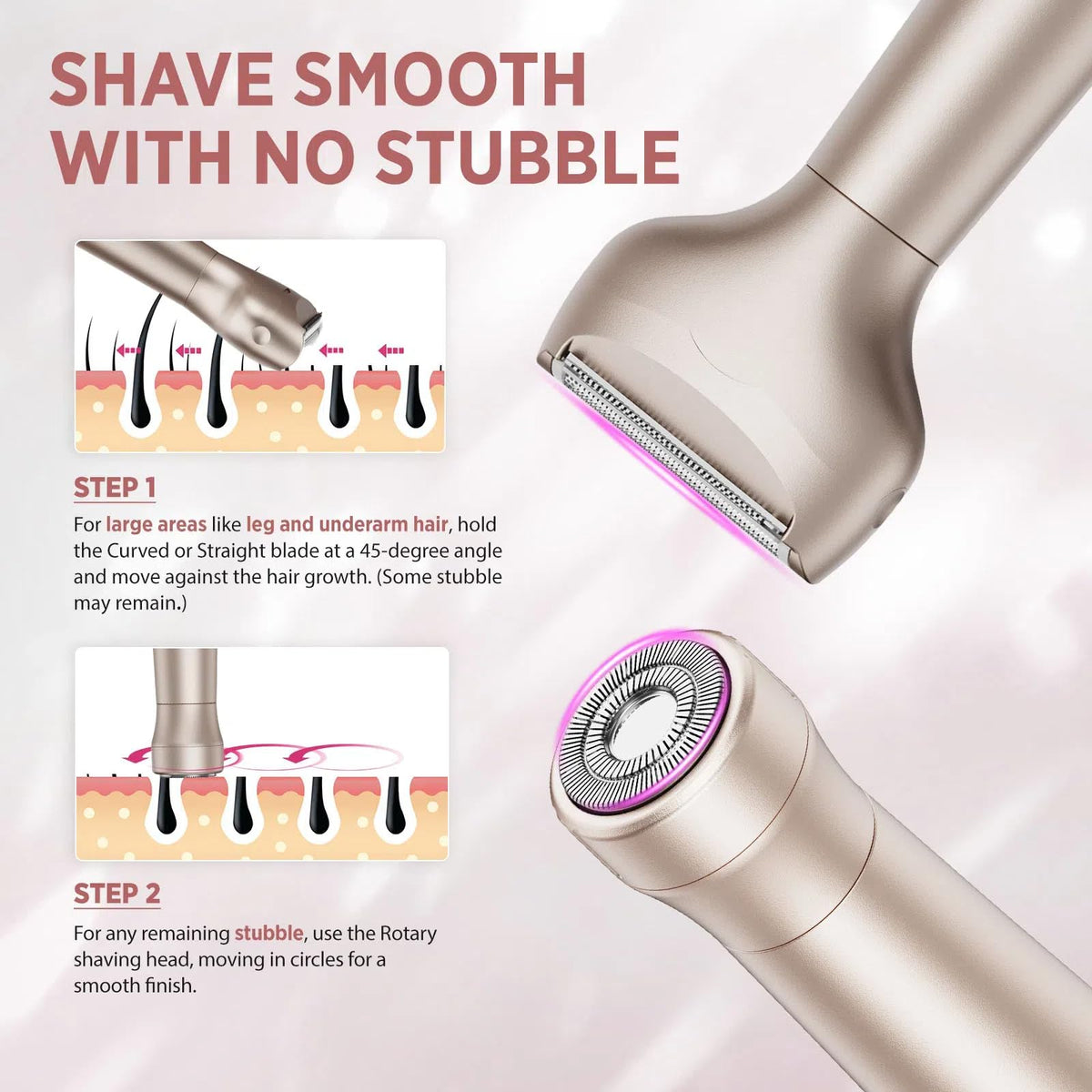 Women s Electric Razor Cordless Painless Shaver for Face - Orchrose Official Imagery - 6