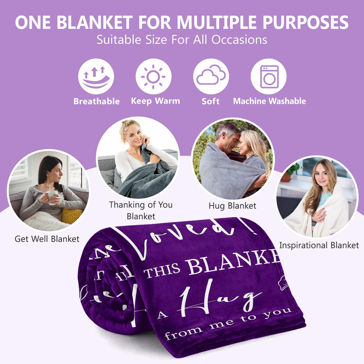 Get Well Gifts for Women After Surgery Hug Comfort Blanket - Rakoviol Official Imagery - 8