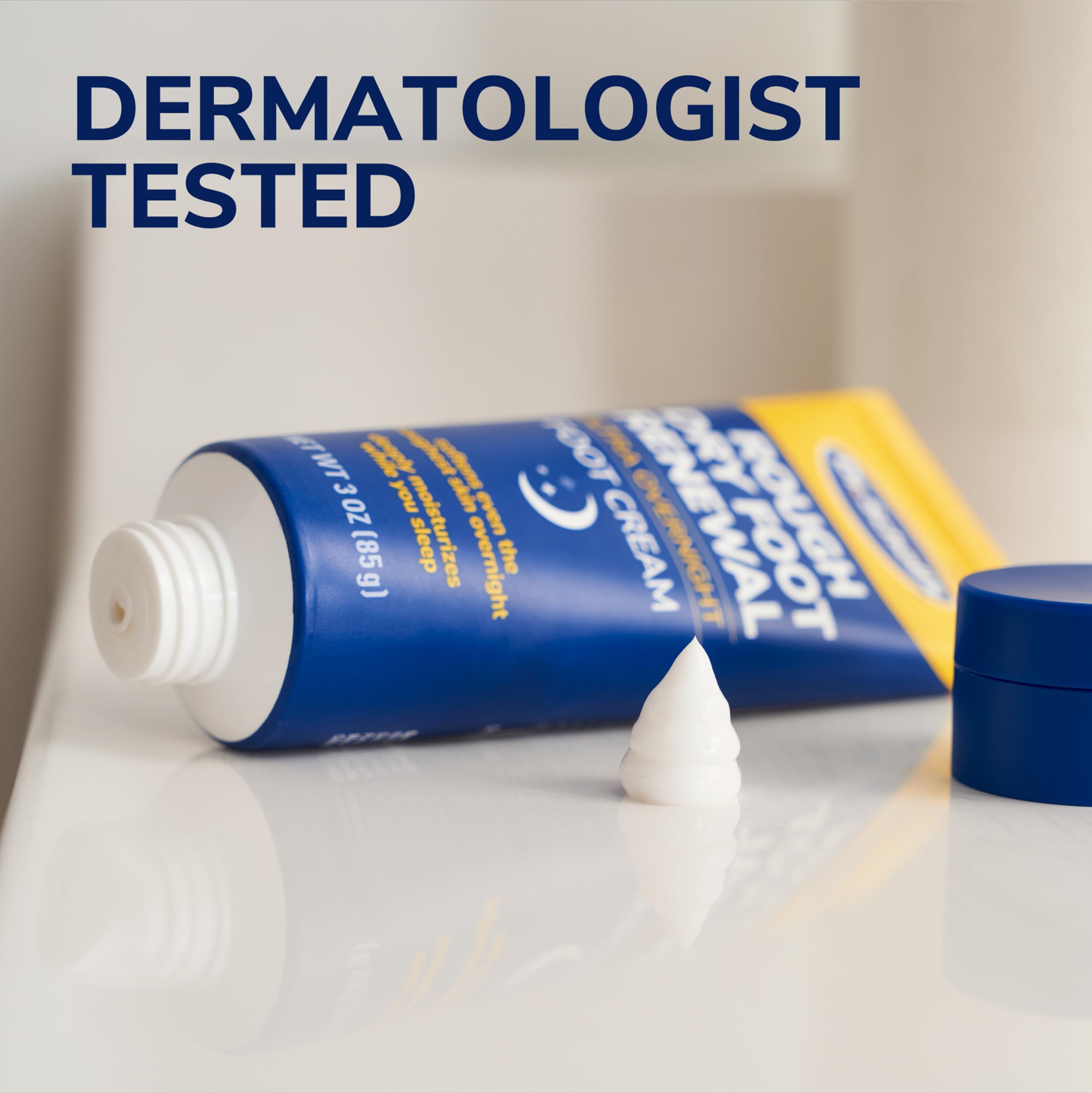 Dr. Scholl's Foot Renewal Overnight Kit with moisturizing cream and soft socks for smooth, refreshed feet.