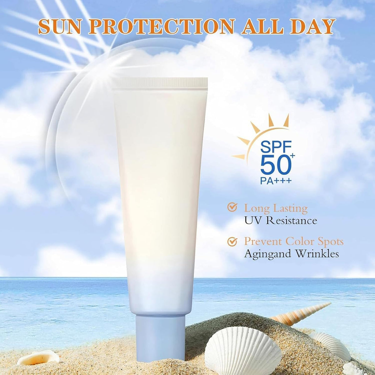 2PC Korean Sunscreen SPF50 PA Skin Care Solution Rice and - Rptokt Official Imagery - 3
