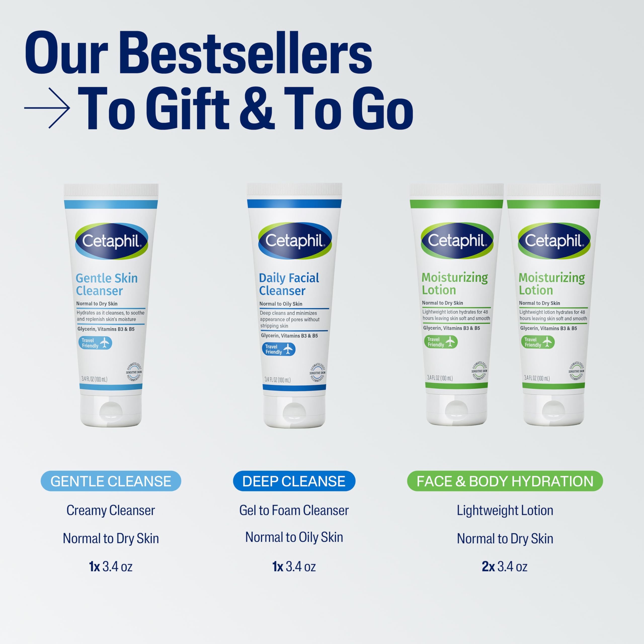 Cetaphil Sensitive Skin Gift Set, Gentle Cleanser &amp; - Cetaphil