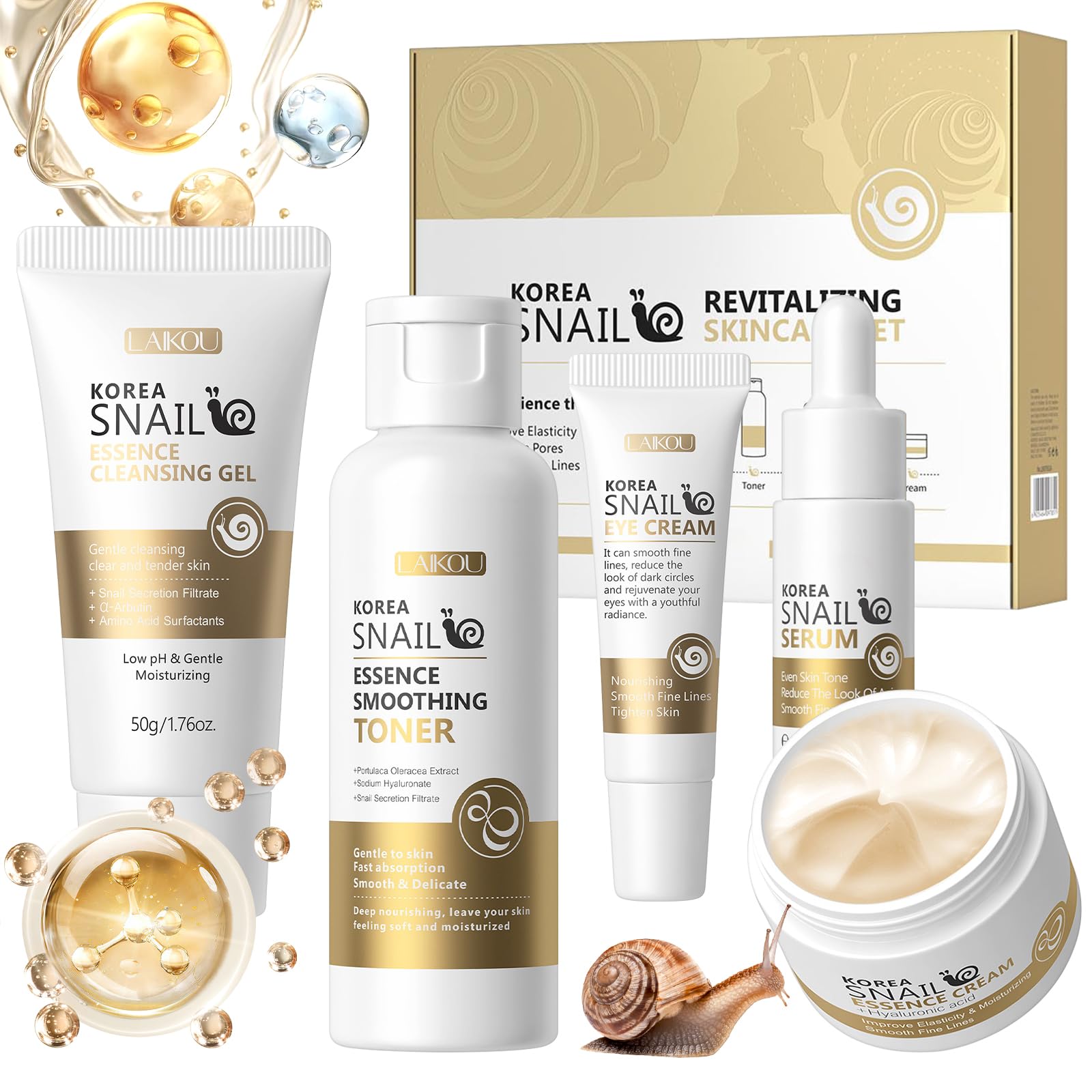 Skin Care Set, Face Snail Revitalizing Skin Care Sets &amp; - Onkessy