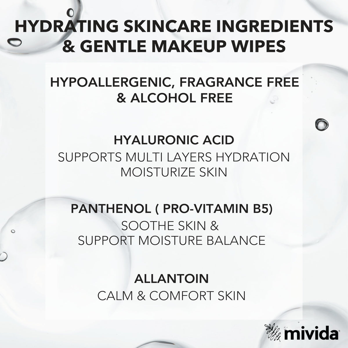 mivida Hypoallergenic Makeup Remover Wipes Bulk with - mivida Official Imagery - 4
