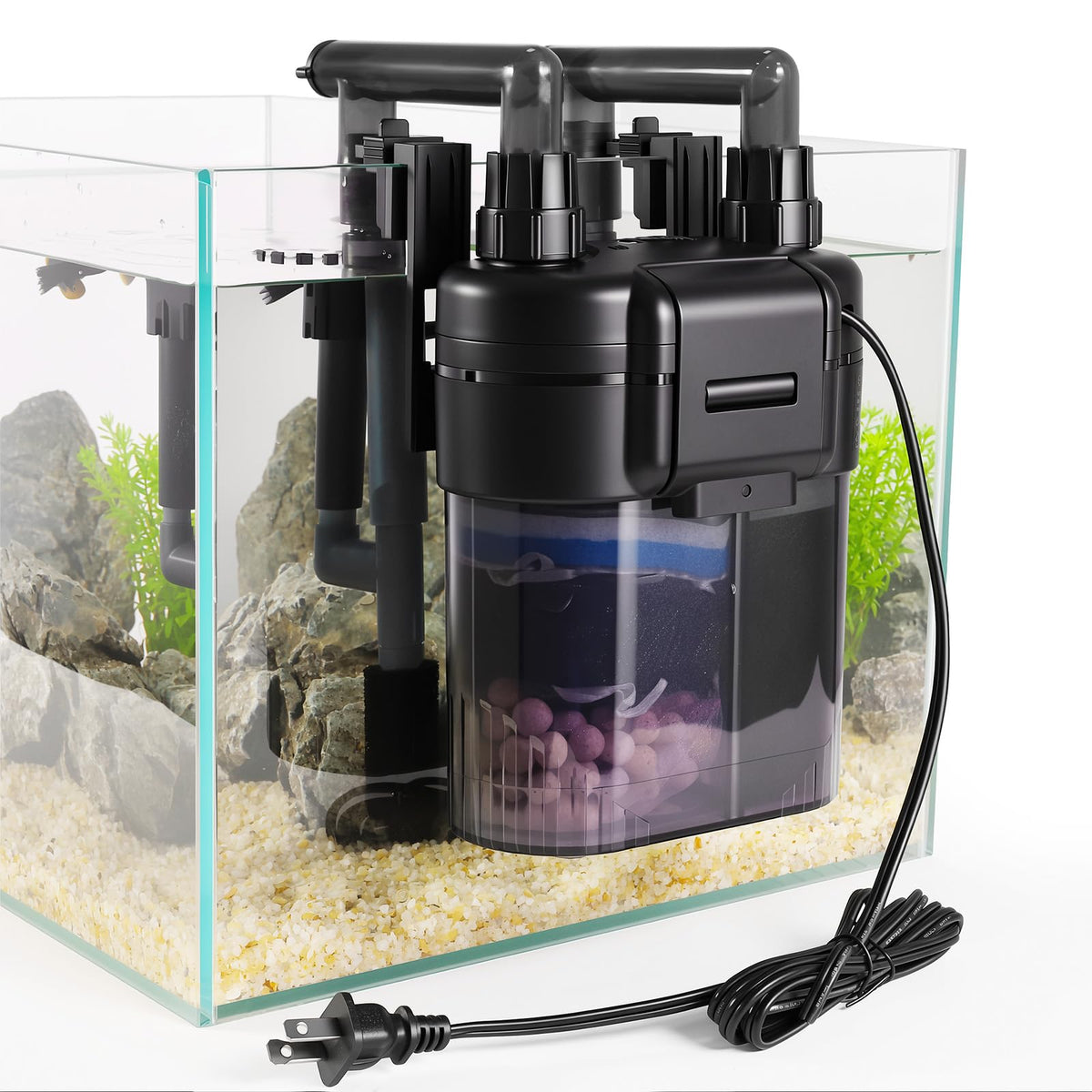 hygger Hang On Back Aquarium Canister Filter with 4 Stage - hygger Official Imagery - 1