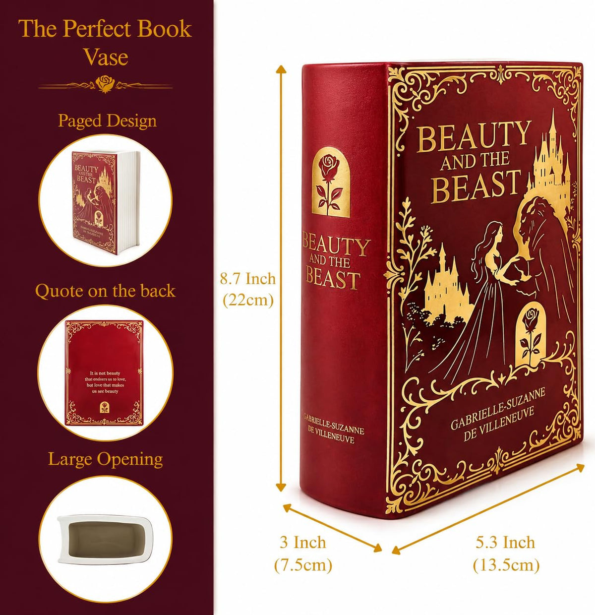 Beauty and the Beast Inspired Book Shaped Ceramic Vase - ASVP Shop Official Imagery - 3