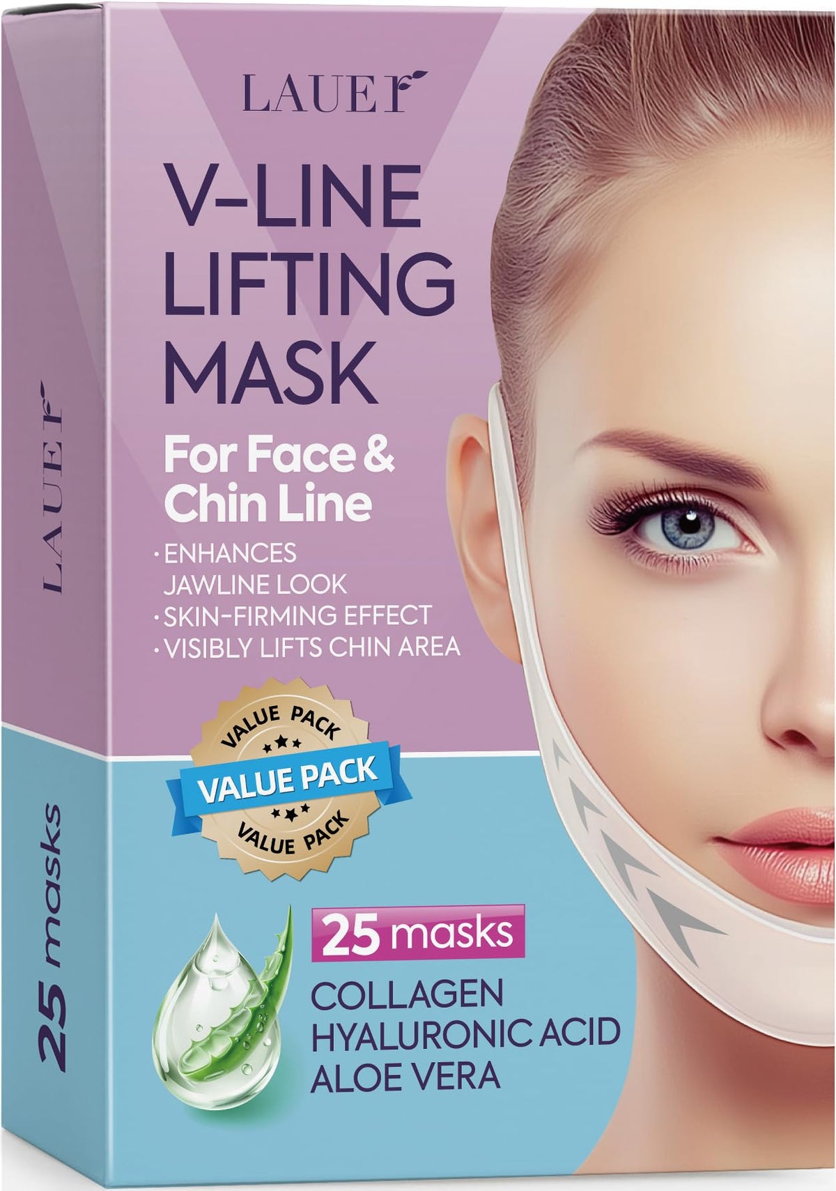 LAUER COSMETIC V Shaped Hydrogel Chin Mask with Collagen 25 - LAUER COSMETIC Official Imagery - 2