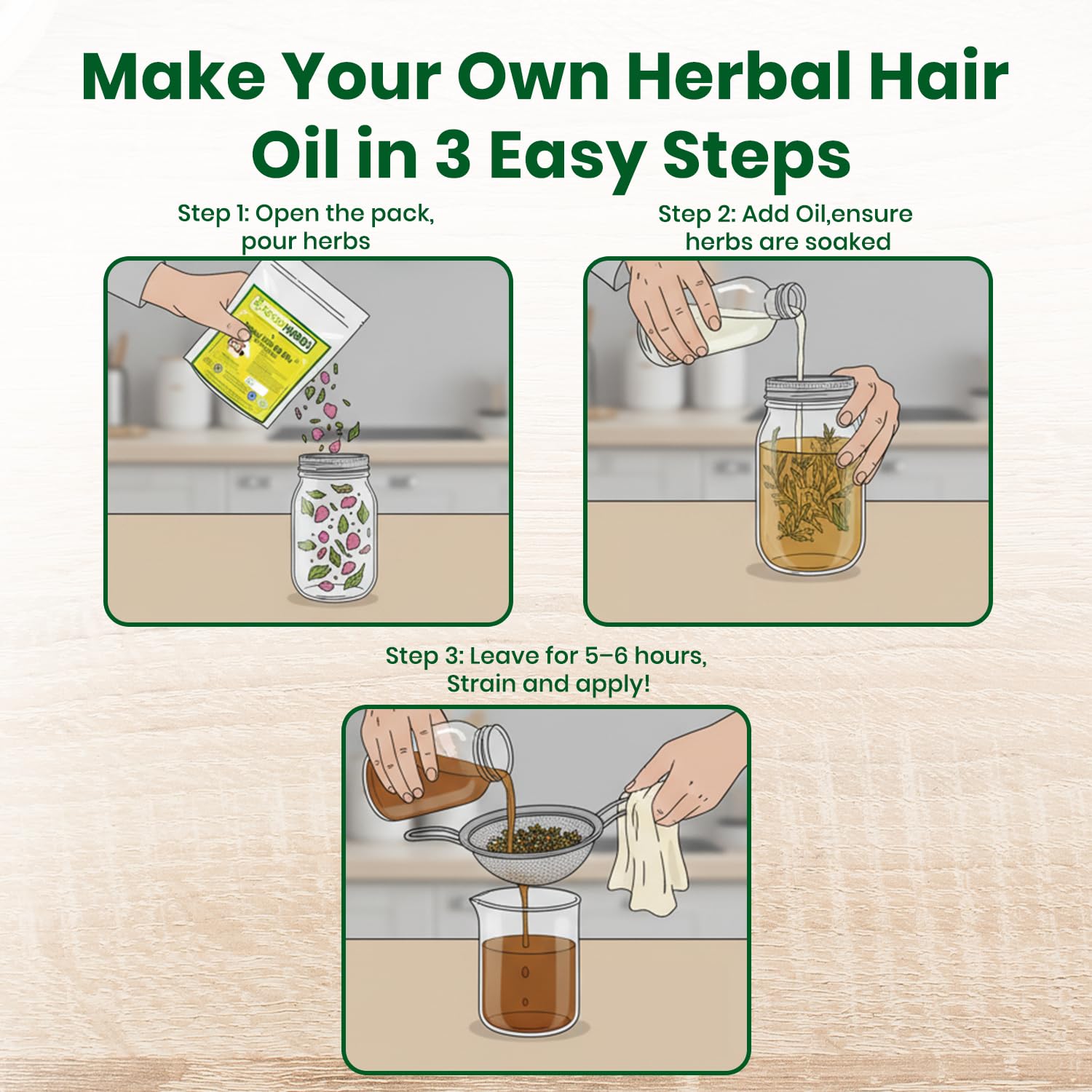Foodherbs Premium Herbal Hair Oil Mix with 18 Ayurvedic Herbs for Natural - Foodherbs Official Product View 6