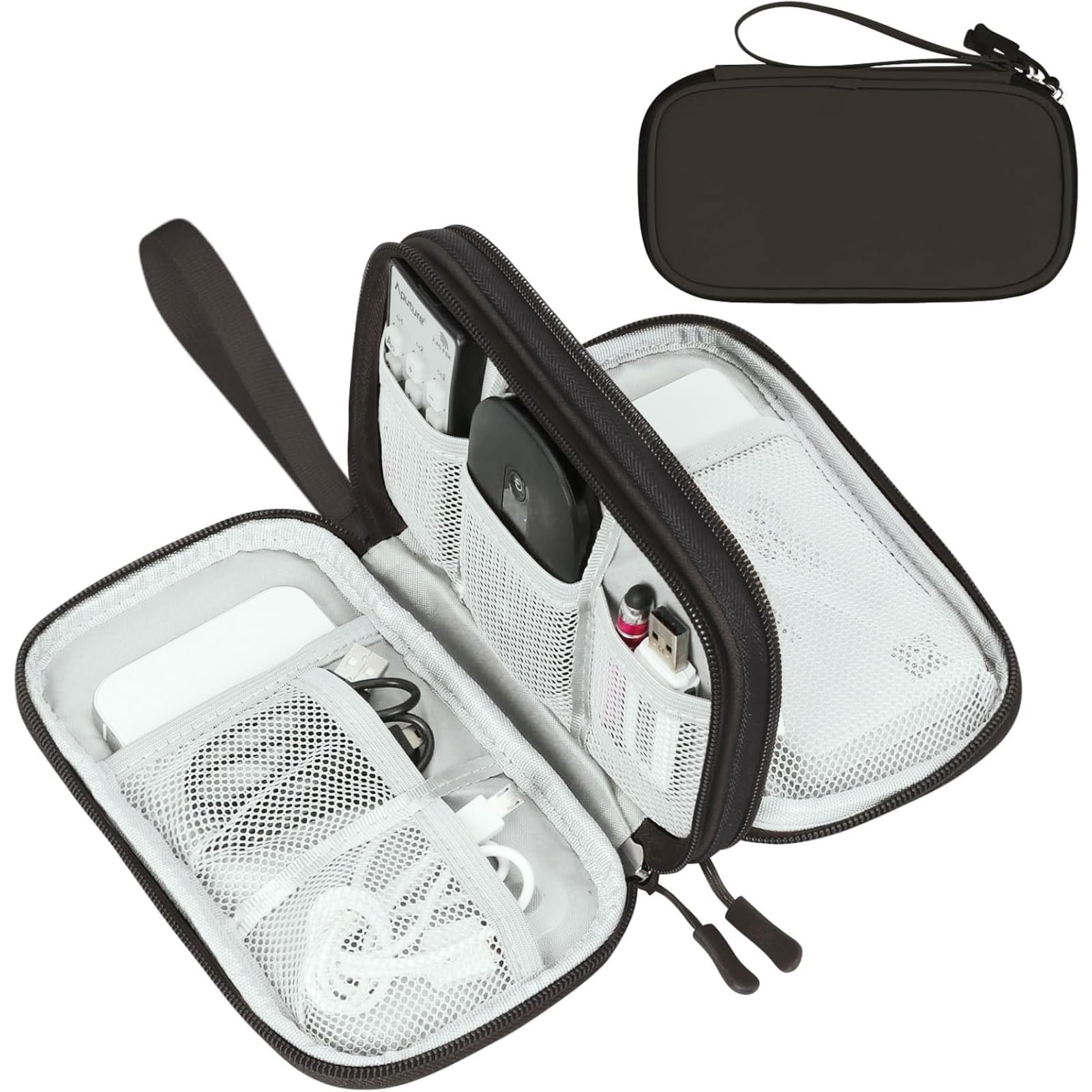FYY Electronic Organizer, Travel Tech Pouch Bag, Cable Organizer Coffe - View 1
