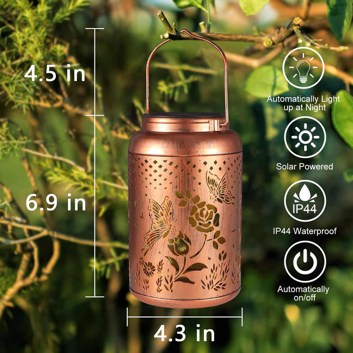 Rose Butterfly Decoration Solar Lanterns Outdoor Waterproof - Tepaken Official Imagery - 6