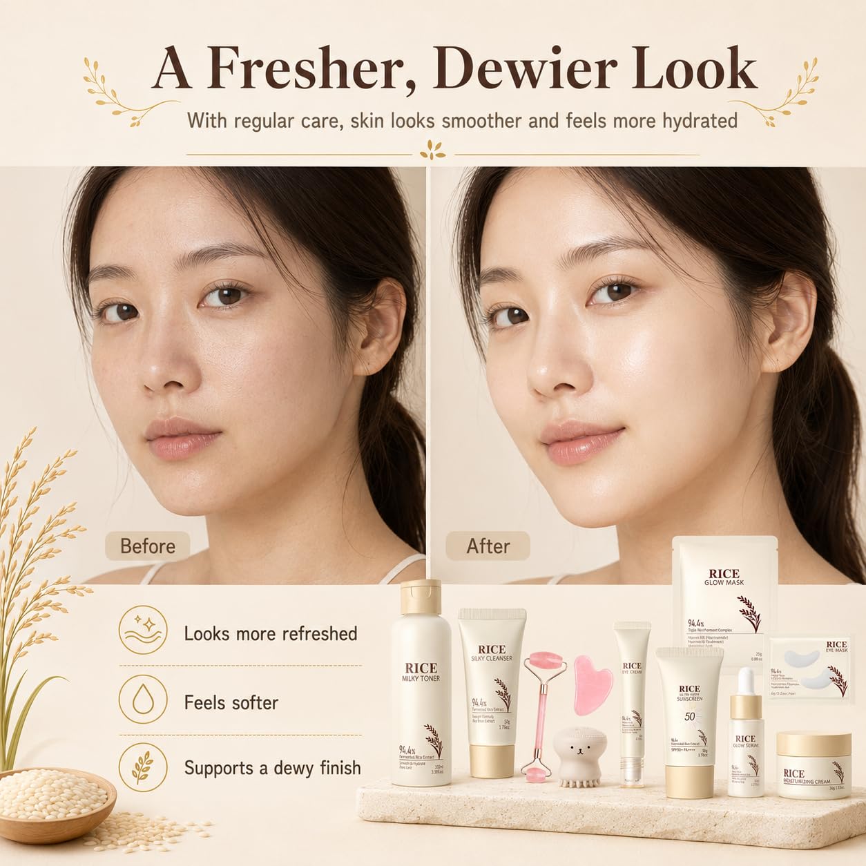 13PCS Rice Korean Skin Care Set, Korean Skincare Set, Korean - MrCuvaryas