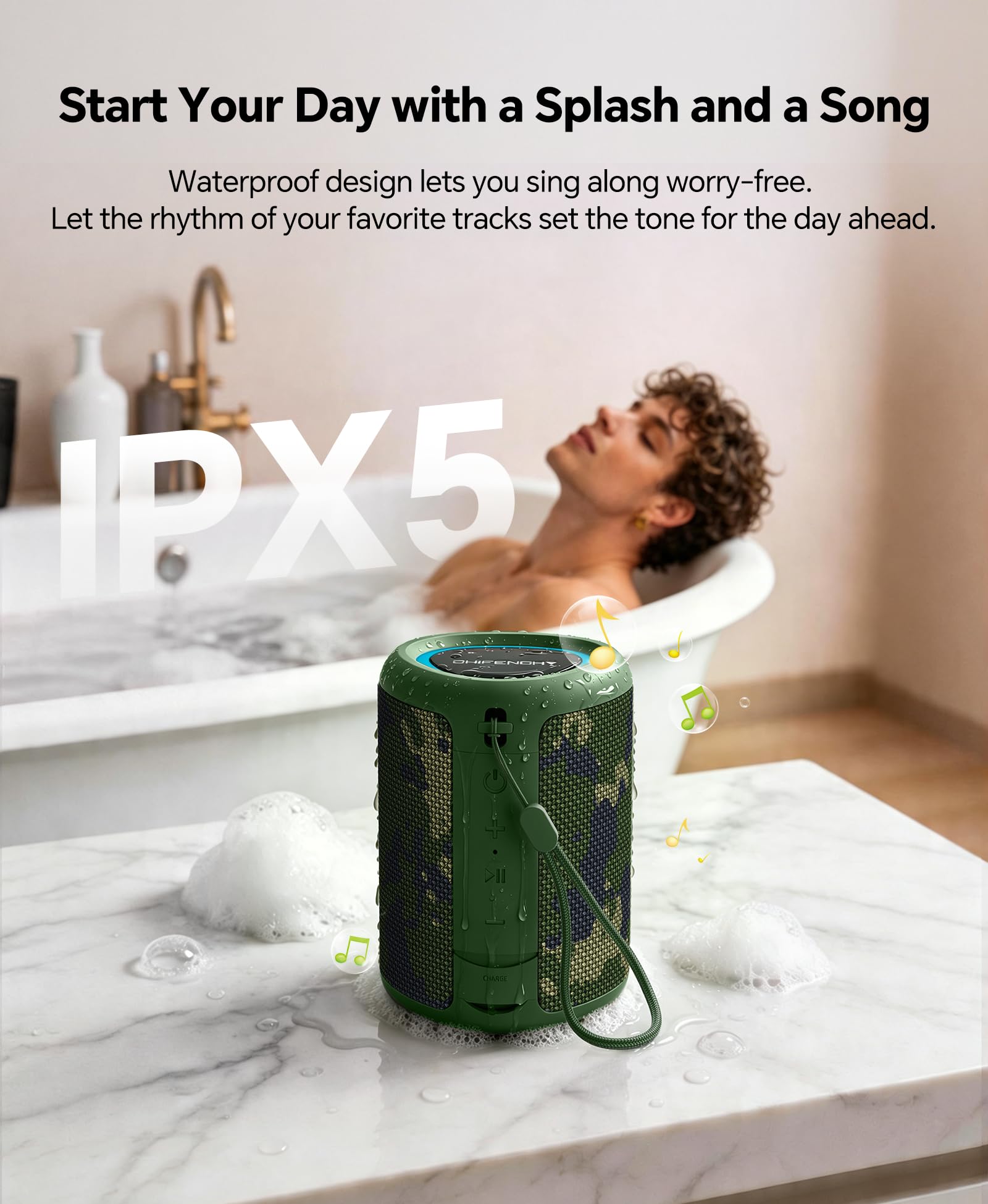 CHIFENCHY Portable Bluetooth Speaker Beach Essentials: IPX5 Waterproof for Outdo - CHIFENCHY Official Product View 7
