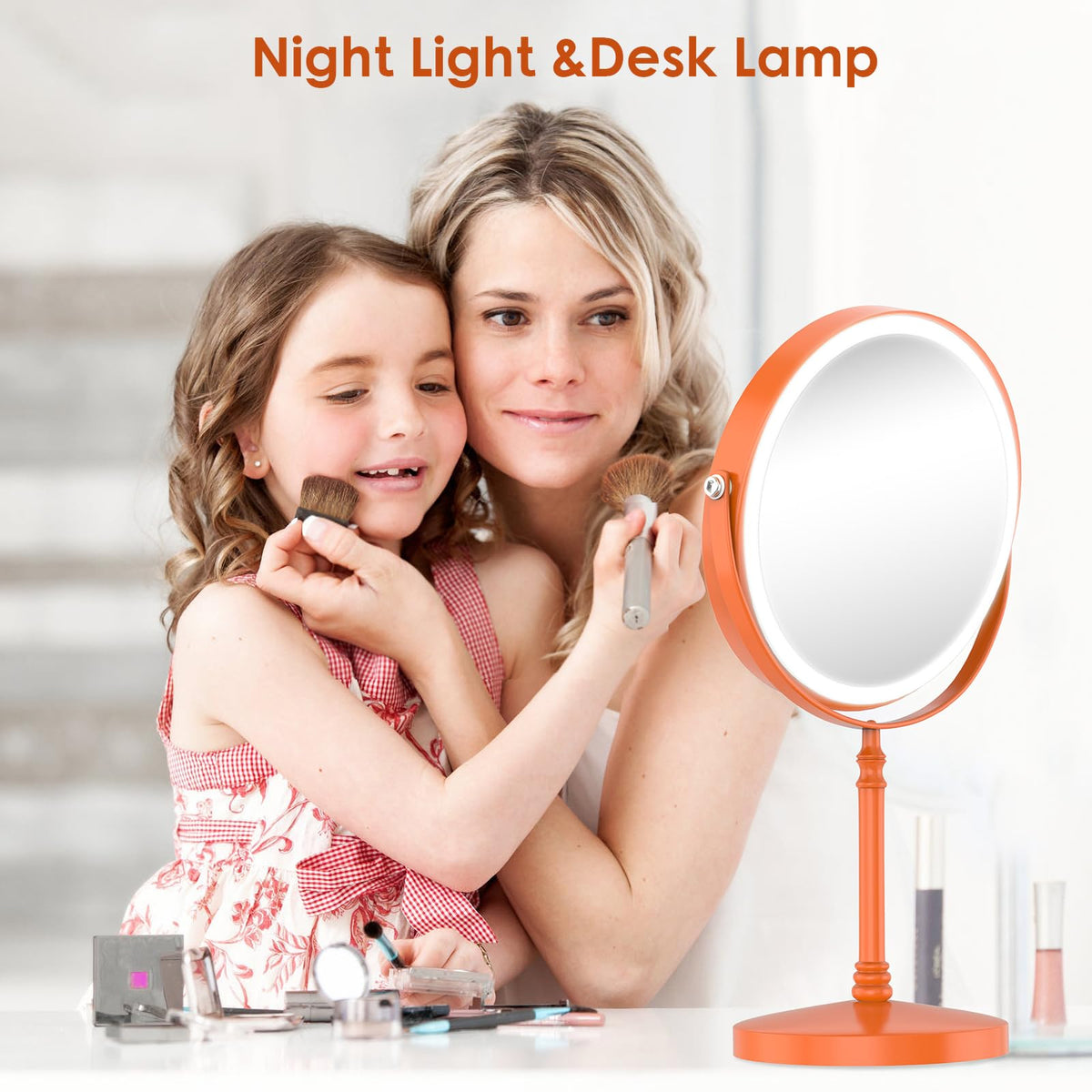 DEIOVWXS Makeup Mirror Rechargeable Vanity Mirror with 3 - DEIOVWXS Official Imagery - 8