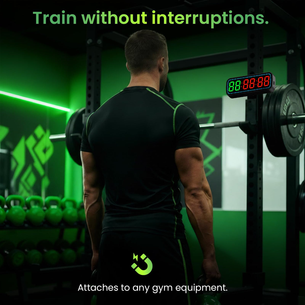Gym Timer Clock Bluetooth App Controlled Magnetic Workout - SLEVIO TIMER Official Imagery - 8