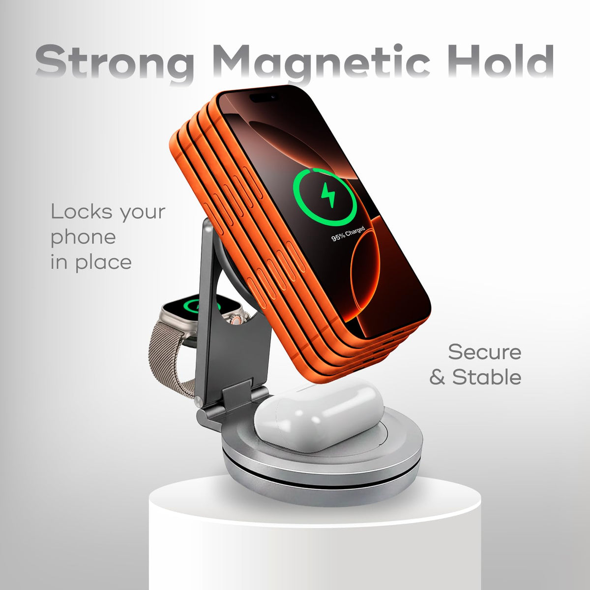 Travel Charger 3 in 1 Aluminum Wireless Charging Station - CenciTech Official Imagery - 5