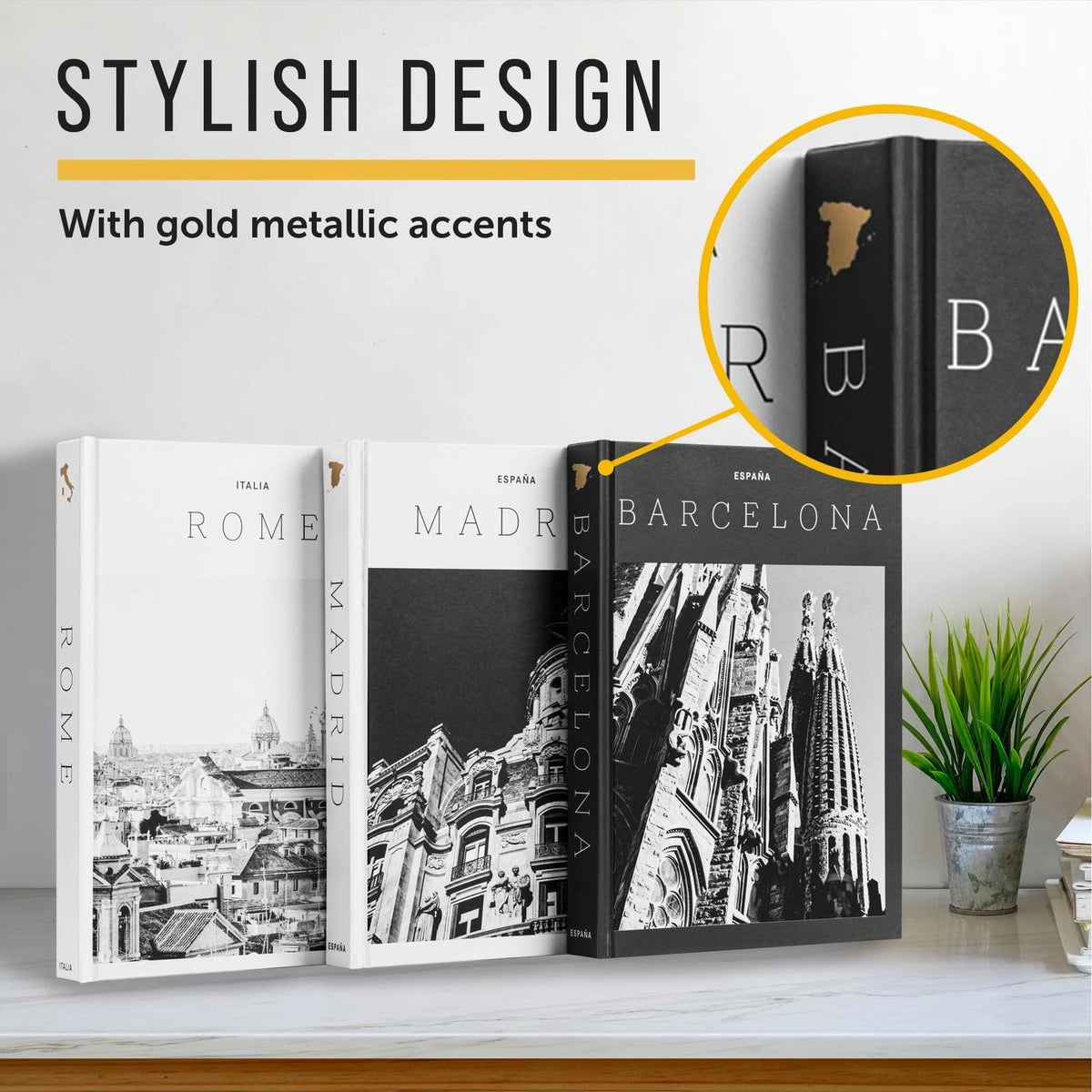 Maplefield Set of 3 XL Decorative Blank Hardcover Books for - Maplefield Official Imagery - 8