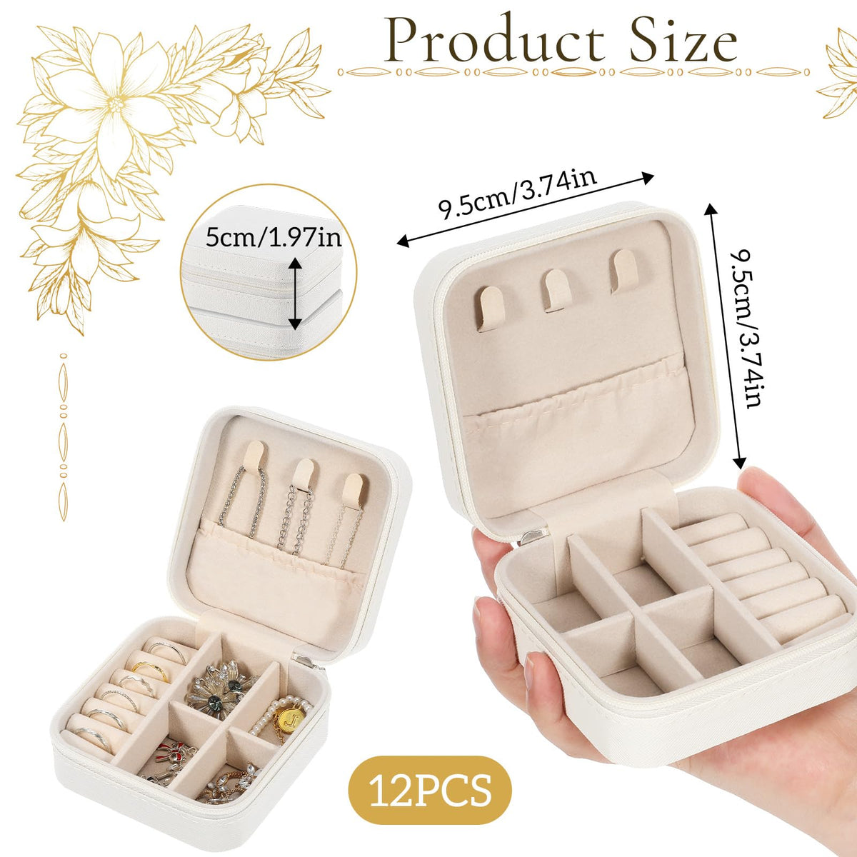 Prasacco 12 Pcs Travel Jewelry Case Bridesmaid Proposal Box - Prasacco Official Imagery - 4