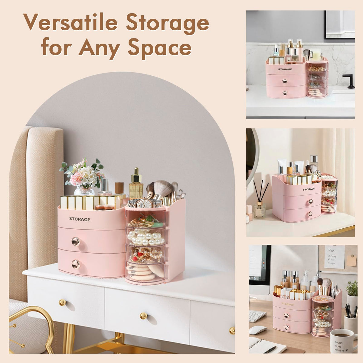 Makeup Organizer Countertop Make Up Organizer for Vanity - XIAPIA Official Imagery - 6