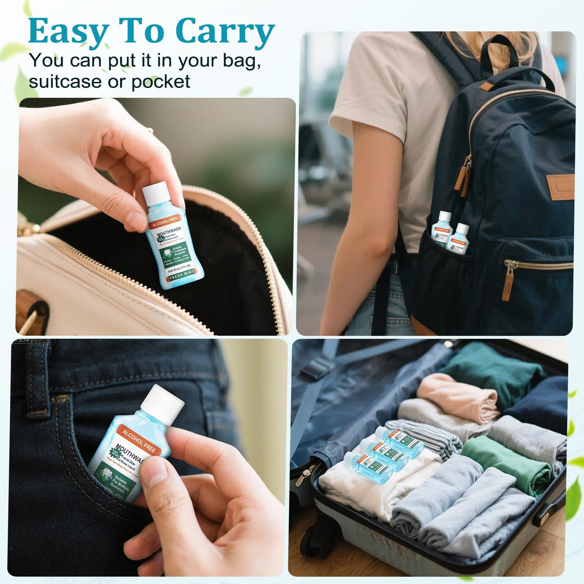 Mini Mouthwash Travel Size Bulk Pack of 50 Portable - Xuezoioy Official Imagery - 4