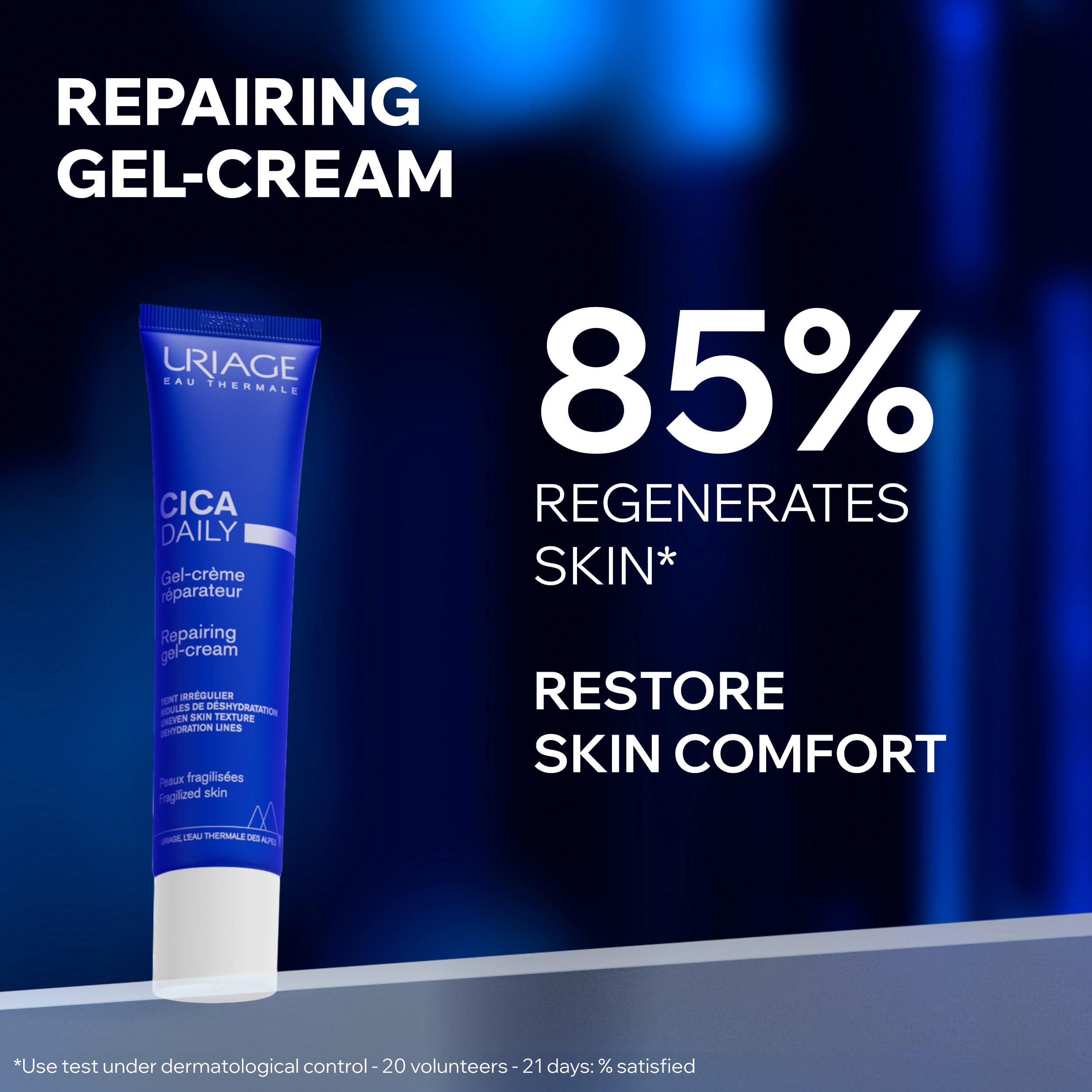 Uriage Repairing Face Moisturizer, Cica Daily Fresh gel cream, oil-free
