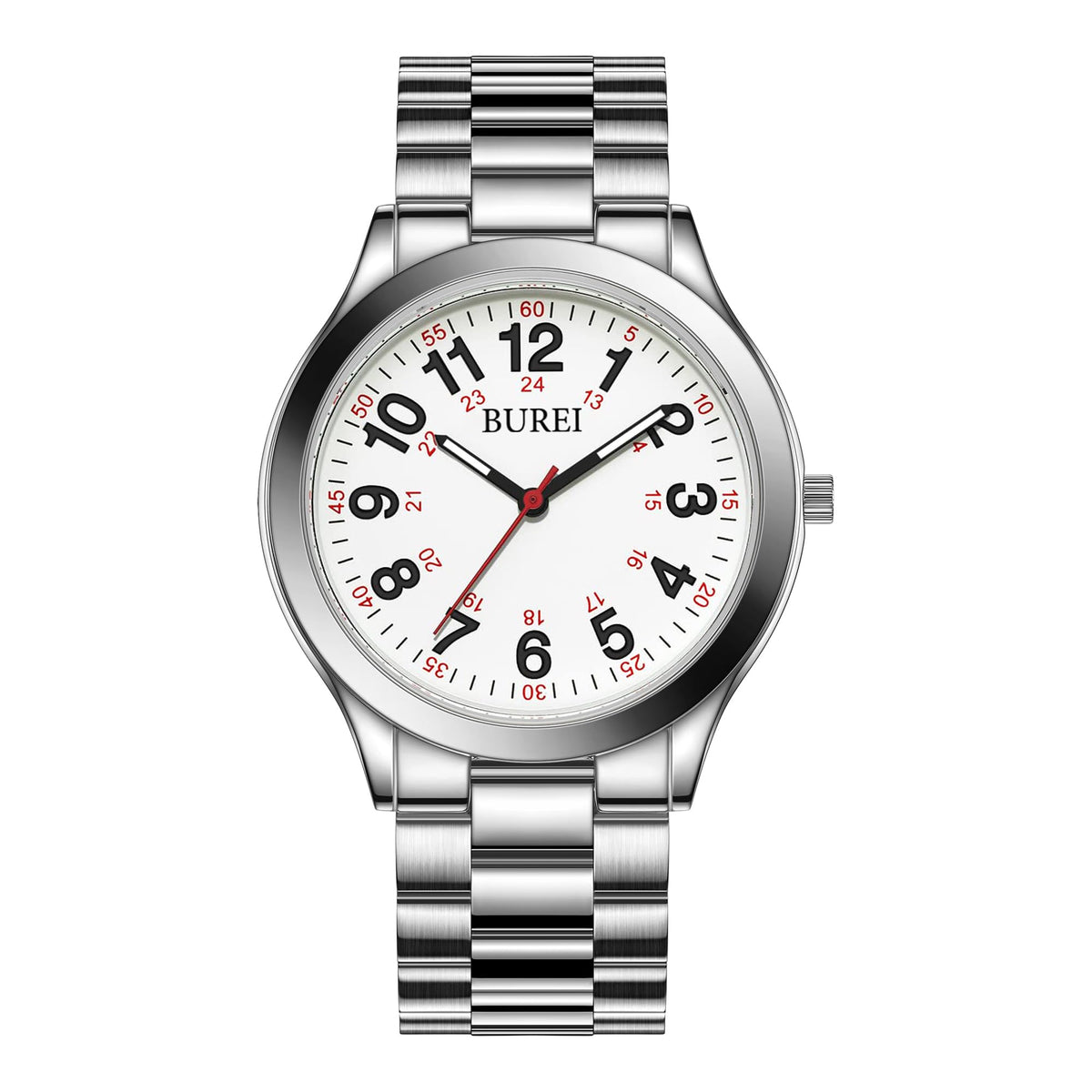 BUREI Men s Wrist Watch Analog Stainless Steel Dress - BUREI Official Imagery - 8