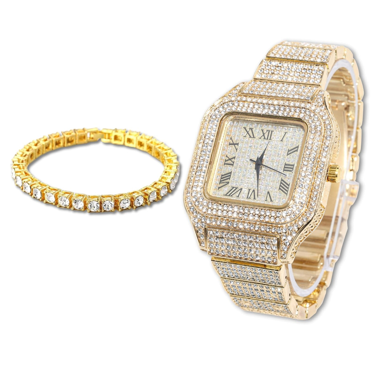 Halukakah Diamonds Gold Watch Iced Out Men s 18k Real Gold - Halukakah Official Imagery - 6