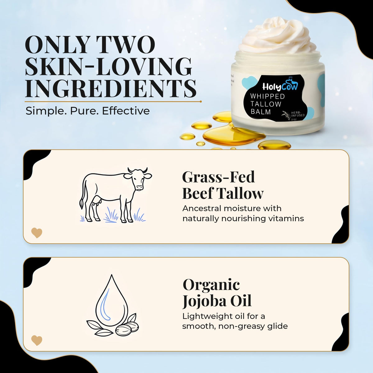 HolyCow Grass Fed Beef Tallow For Skin with Jojoba Oil 2 - HolyCow Official Imagery - 4