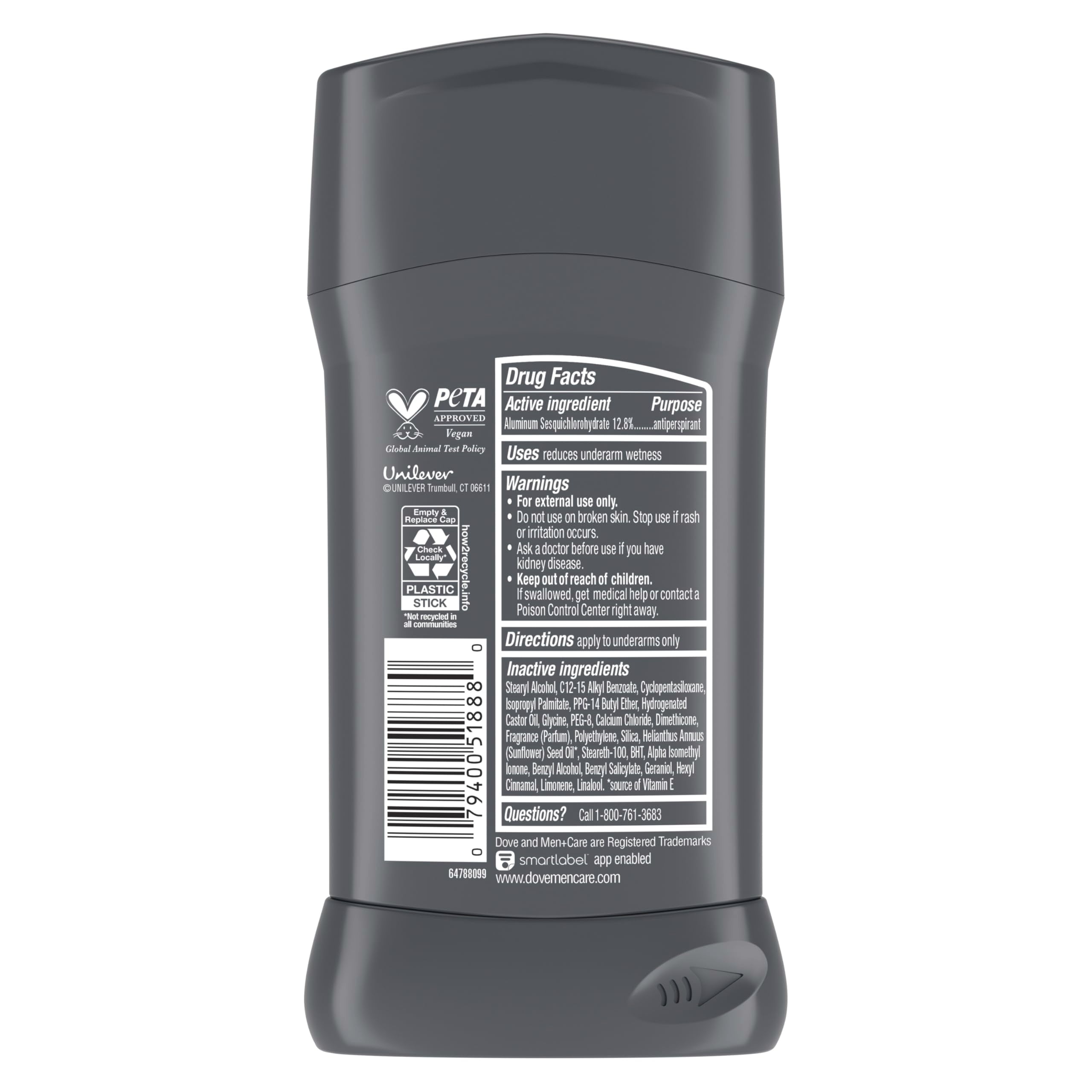 Dove Men+Care Antiperspirant Deodorant Stick Sport Fresh, 3 Pack, 2.7 oz