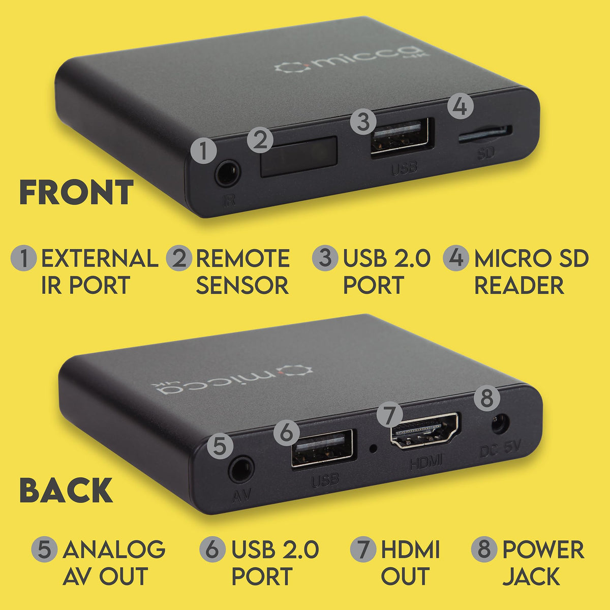 Micca G3 2K Quad HD USB and microSD Media Player 4K HDMI - Micca Official Imagery - 7