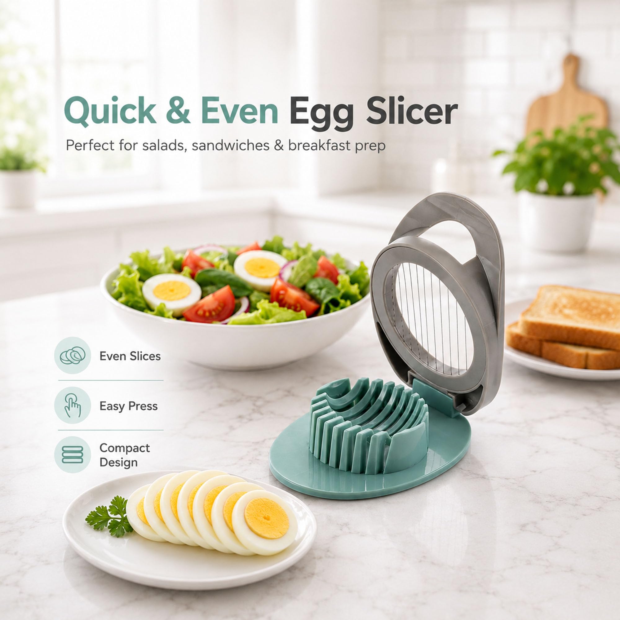 Ortarco Egg Slicer for Hard Boiled Eggs with Stainless Steel Wire - Ortarco Official Product View 2