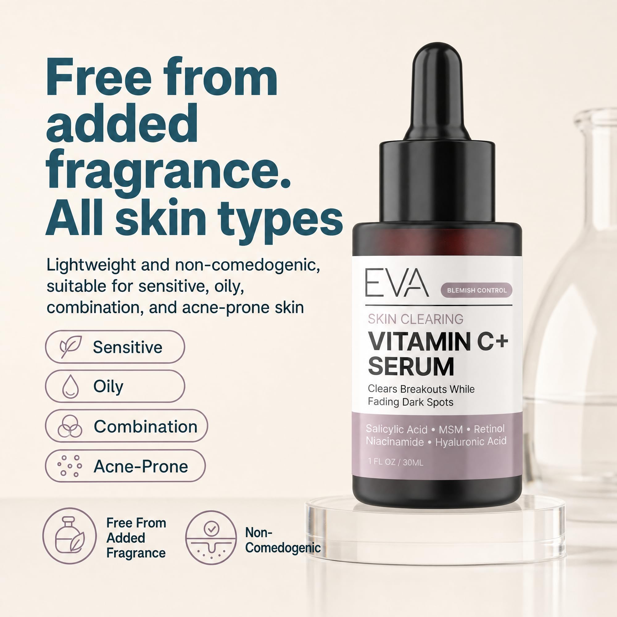 Eva Naturals Skin Clearing Vitamin C Serum, Retinol & Salicylic - Eva Naturals Official Product View 9