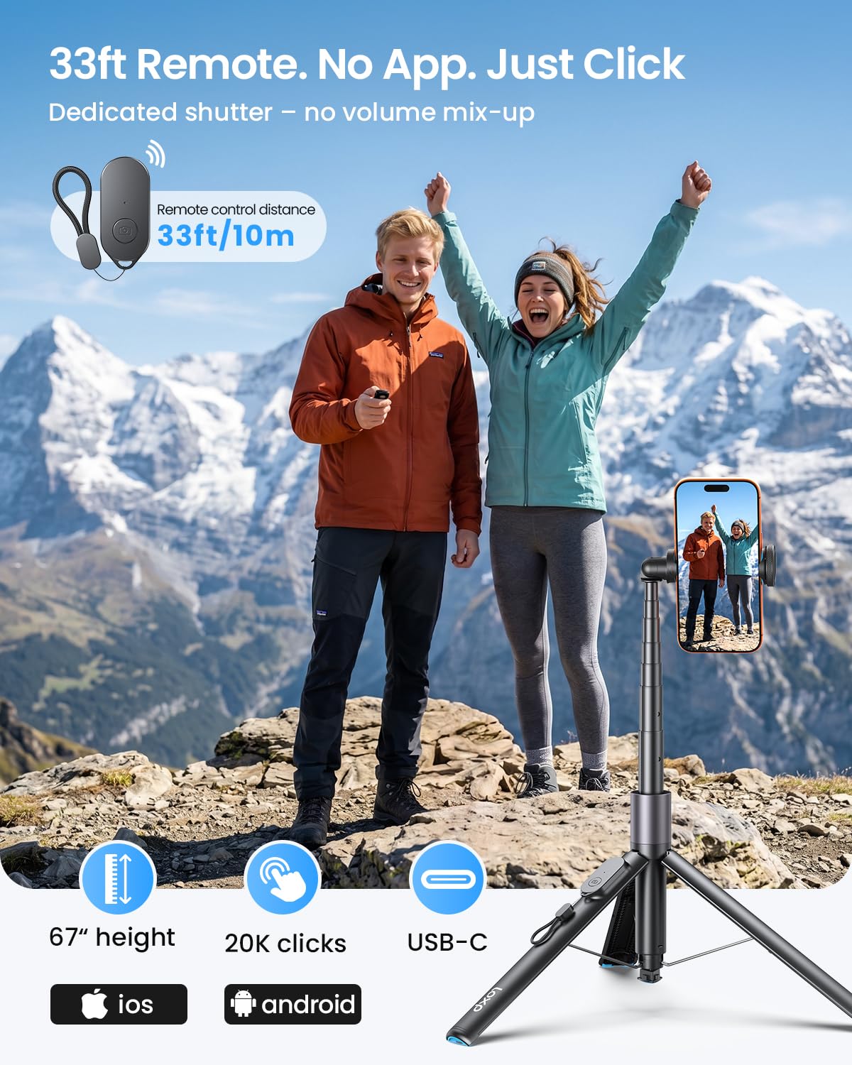 67 Phone Tripod with Remote 0 01s Auto Open for Content - LOXP Official Imagery - 5