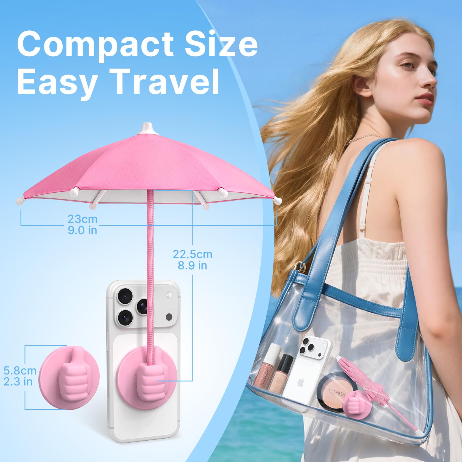 CALDEVER Phone Umbrella for Sun Shade Magnetic Anti-Glare Umbrella for - View 7