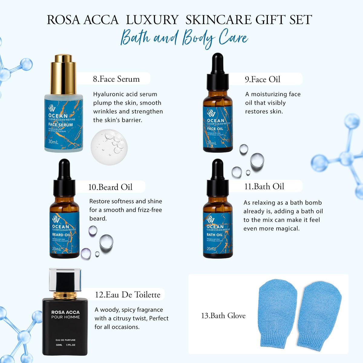 Gifts for Men 30 Pcs Men s Bath and Body Gift Set Skin Care - RA ROSA ACCA Official Imagery - 5