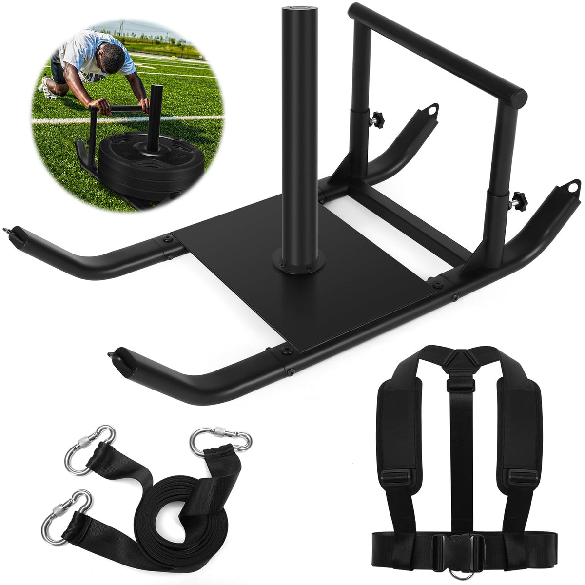 GDFISH Large Weight Sled Adjustable Height Handle Push Sleds - GADFISH Official Imagery - 1