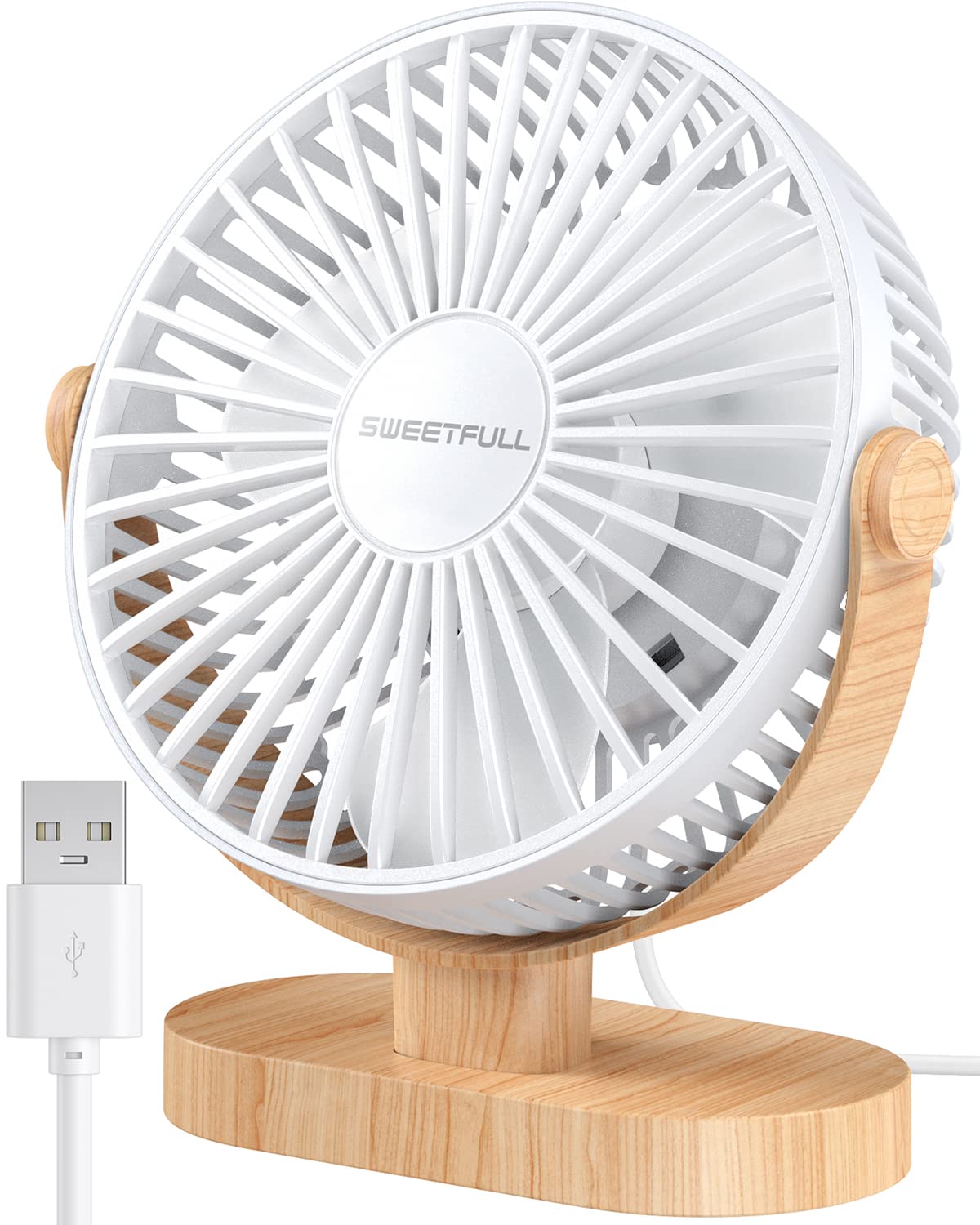 SWEETFULL Small USB Desk Fan, Desktop Table Fan, Quiet Office Min - SWEETFULL Official Product View 7