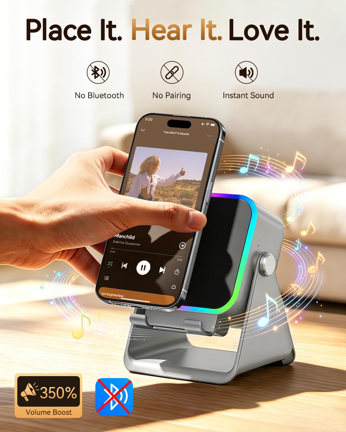 Gifts for Men Tech Gadgets Wireless Induction Speaker with - MILOUZ Official Imagery - 3