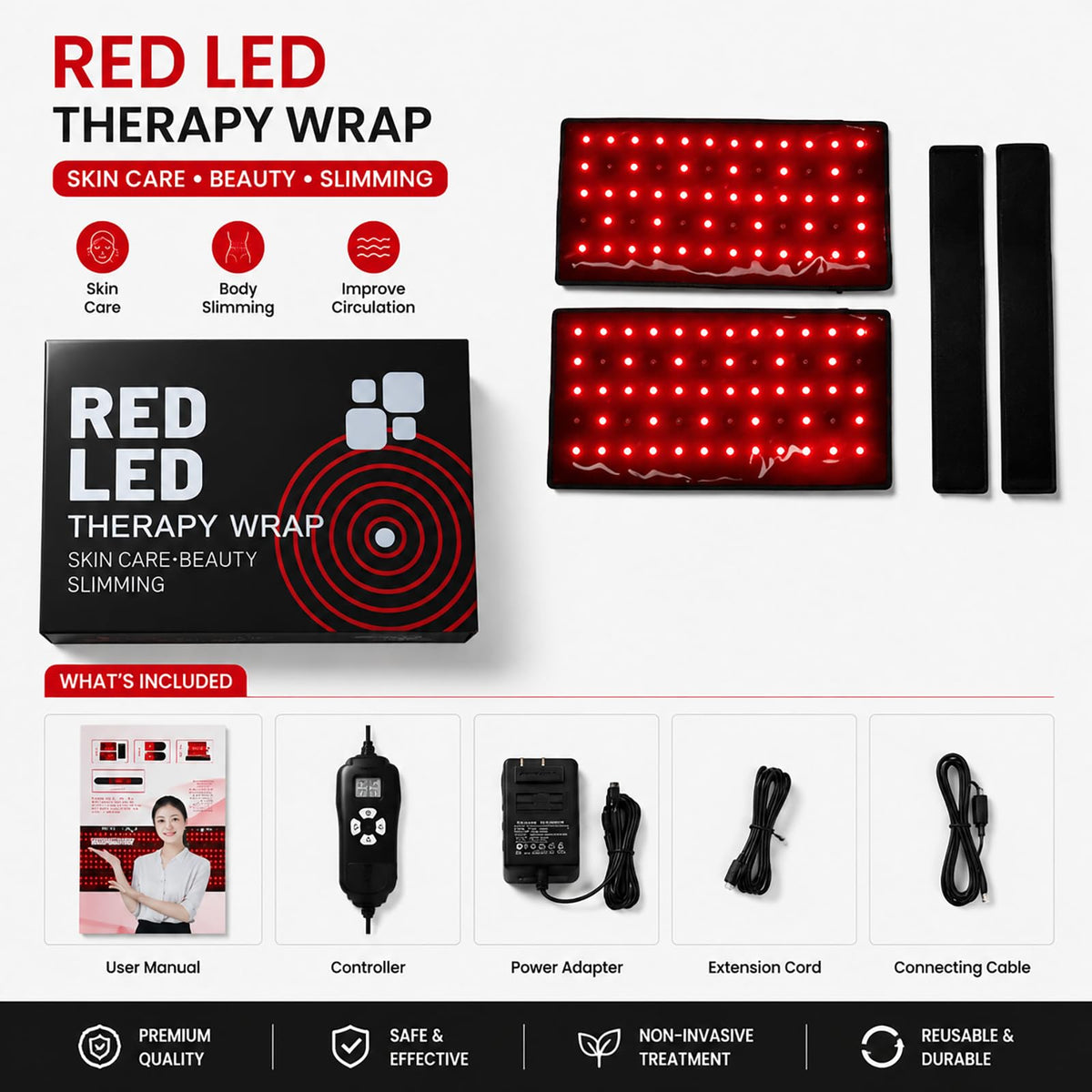 2Pcs Infrared Red Light Thera py Arm Belt 660nm and 850nm - Naviocean Official Imagery - 8
