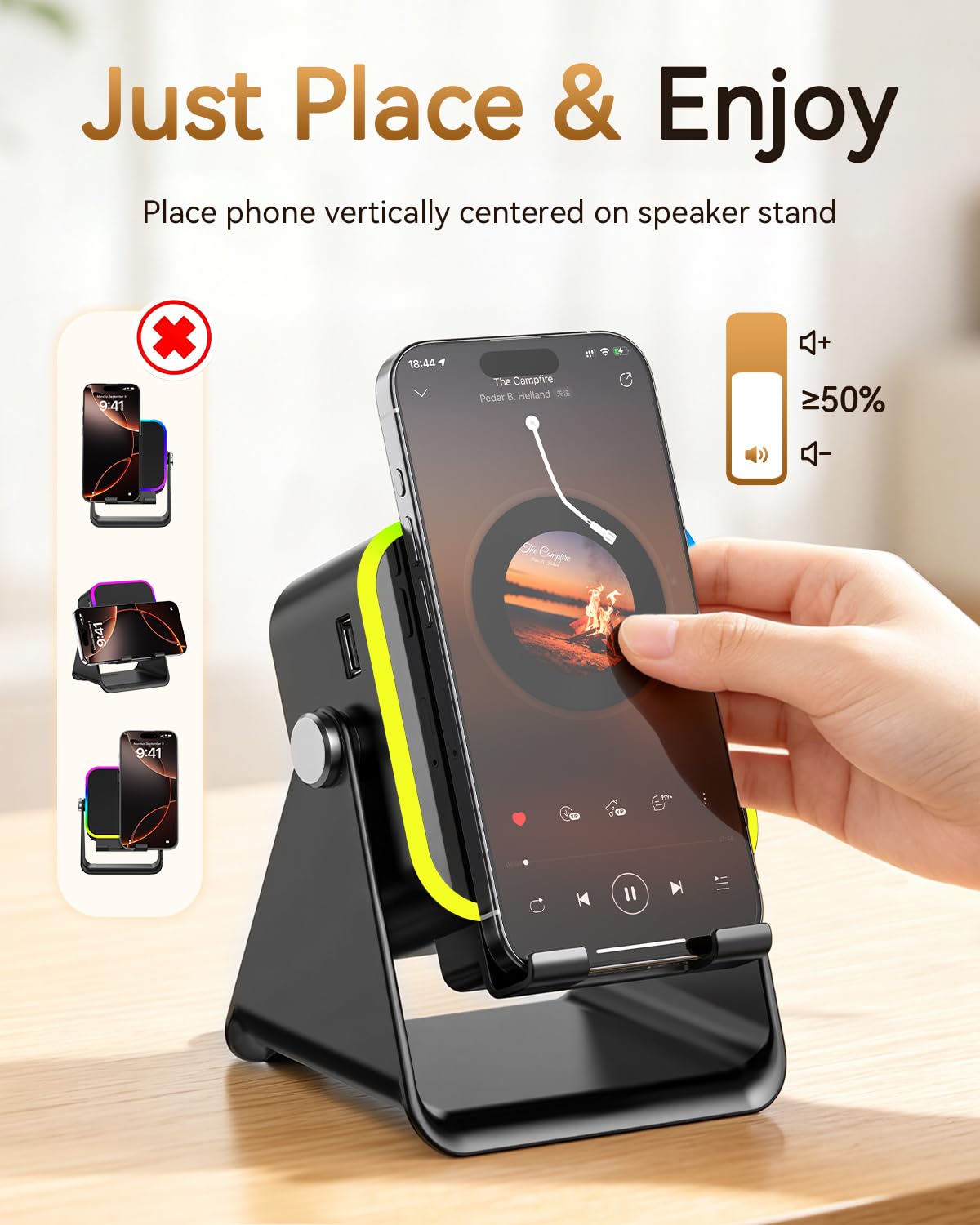 MILOUZ Gifts for Men Tech Gadgets Wireless Induction Speaker with Phon - View 9