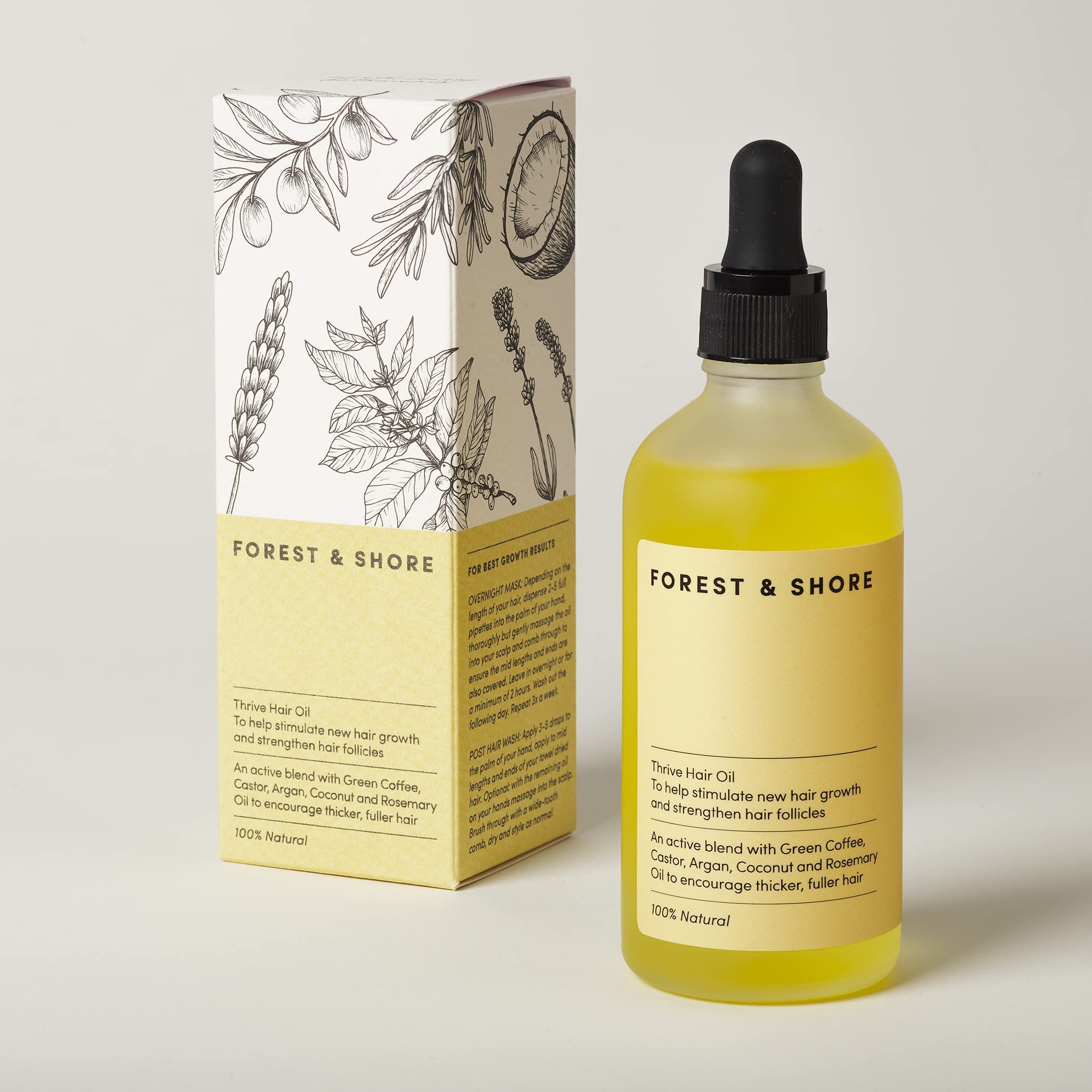 Forest & Shore Hair Growth Oil, 100% Natural, with Caffeine, Biotin, Castor , - Forest & Shore Official Product View 8