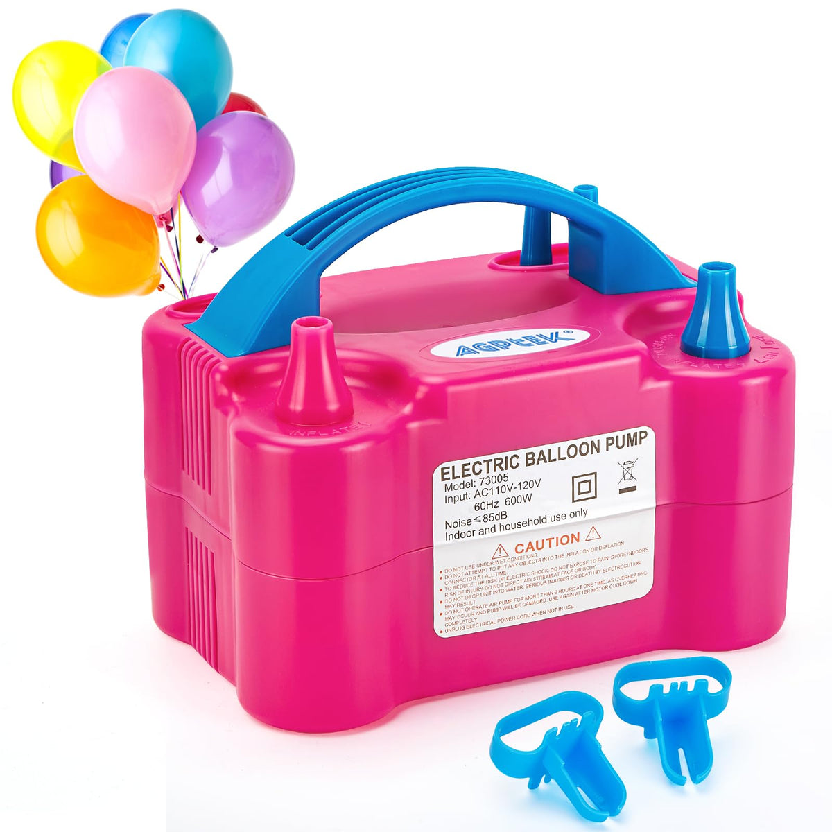 AGPTEK Electric Air Balloon Pump Dual Nozzle Portable - AGPTEK Official Imagery - 1