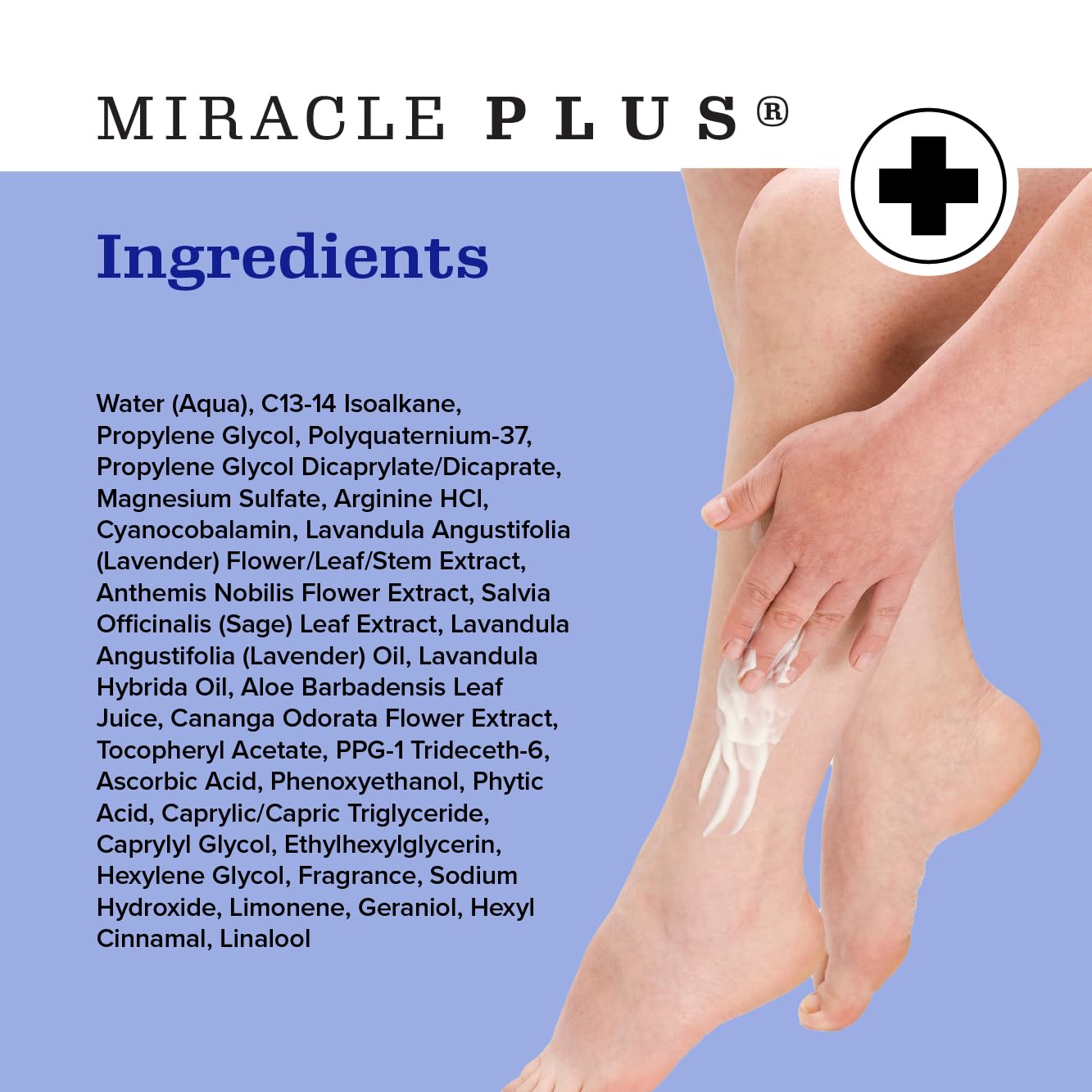 Miracle Plus Magnesium Cream for Leg Relief – Calming Lotion, 2-Pack