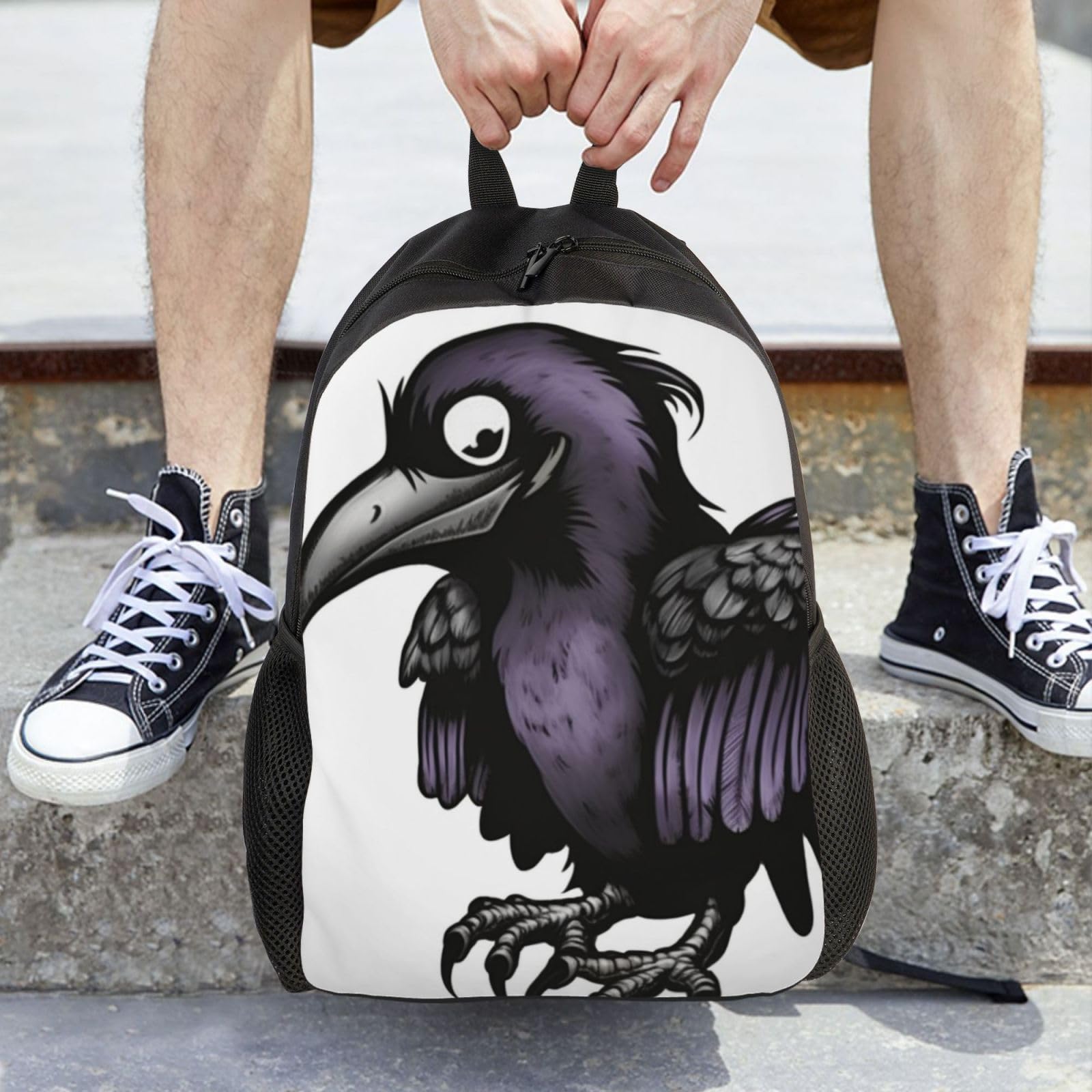 Ravens Cute Backpack Waterproof Lightweight Casual Backpack One Size Daypack Travel Laptop Bag For Men Women