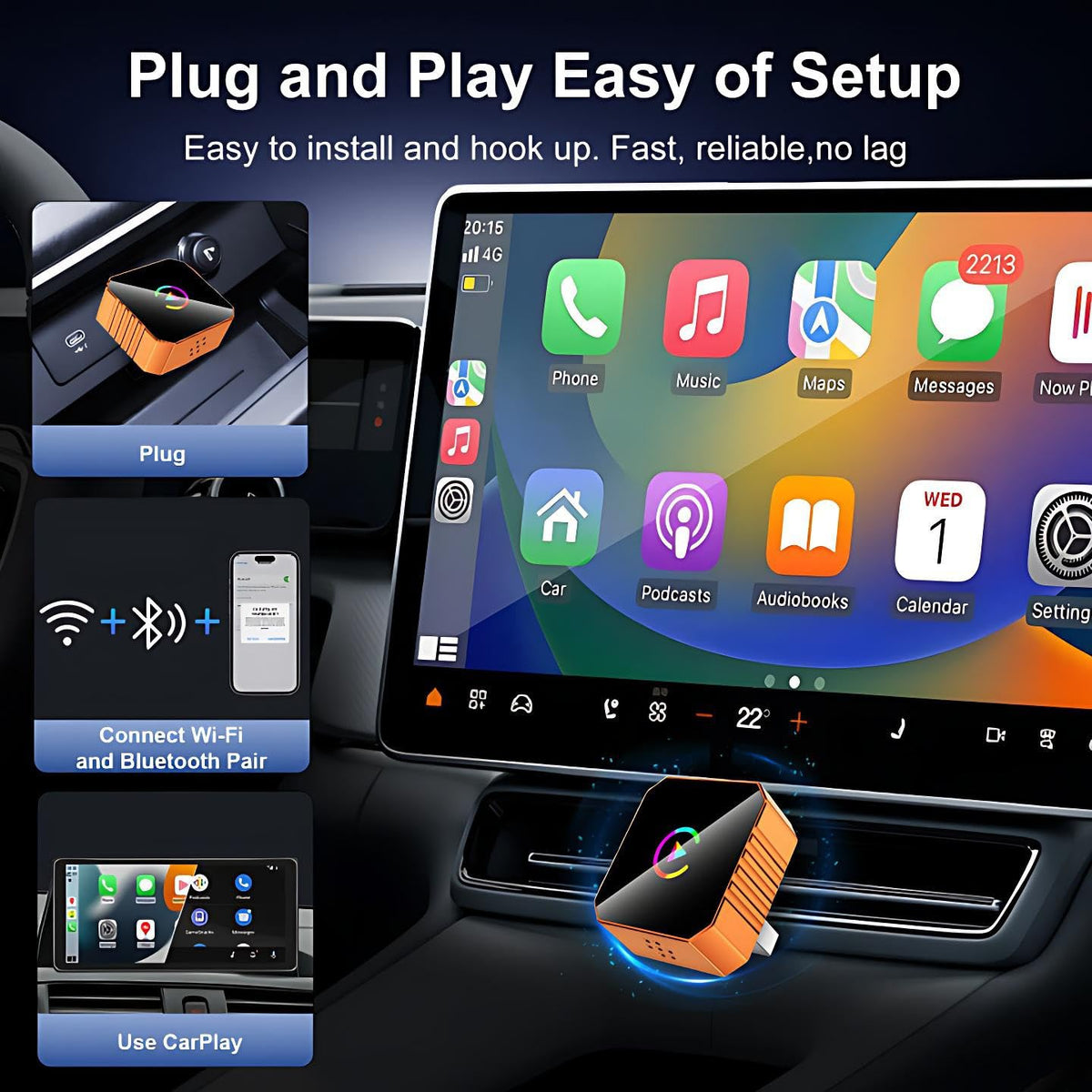 Wireless CarPlay for iPhone Android Screen Mirroring Adapter - Aimery Official Imagery - 5