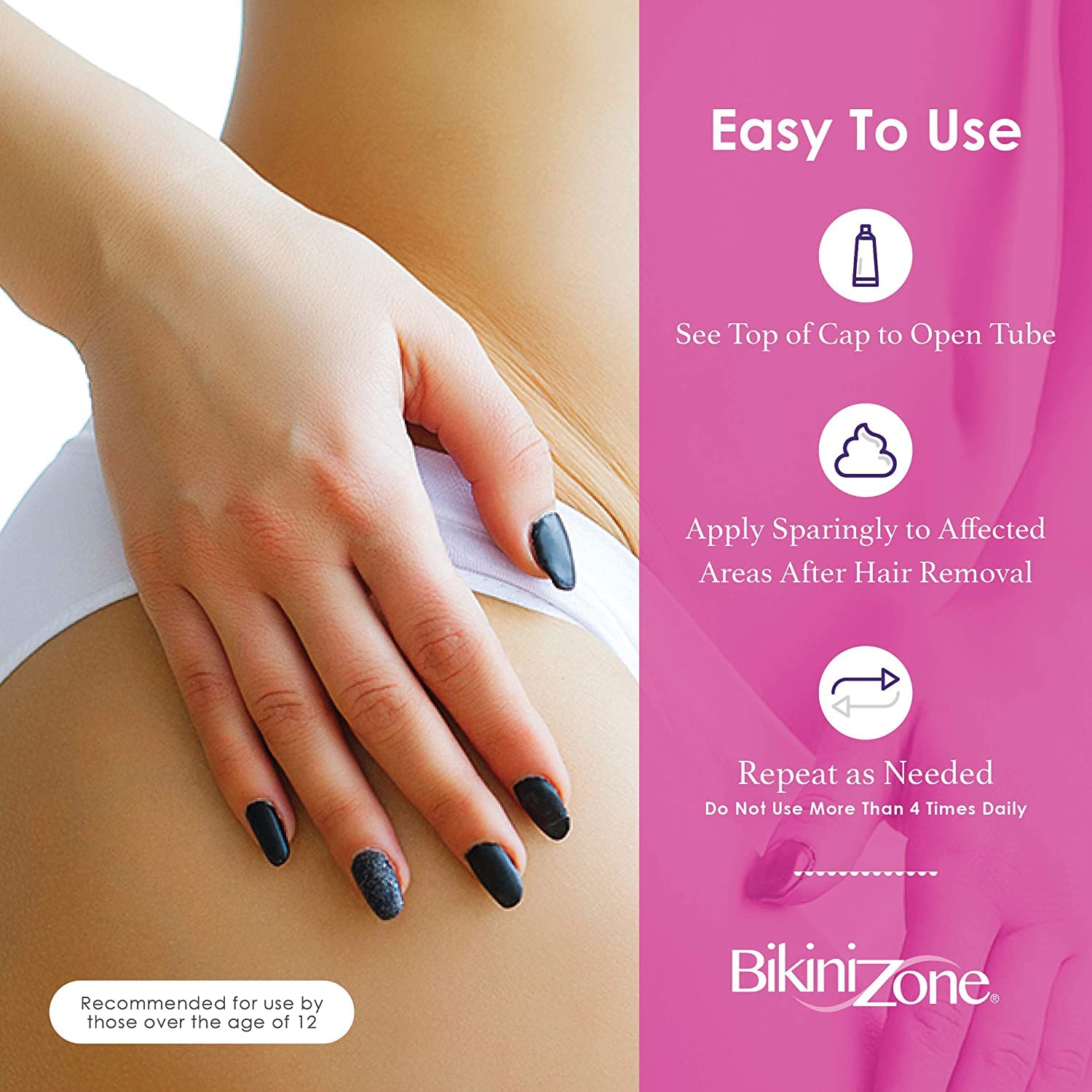 Bikini Zone Medicated After Shave Crème in 1 oz tube, soothing skin care for bikini area with medicated formula.