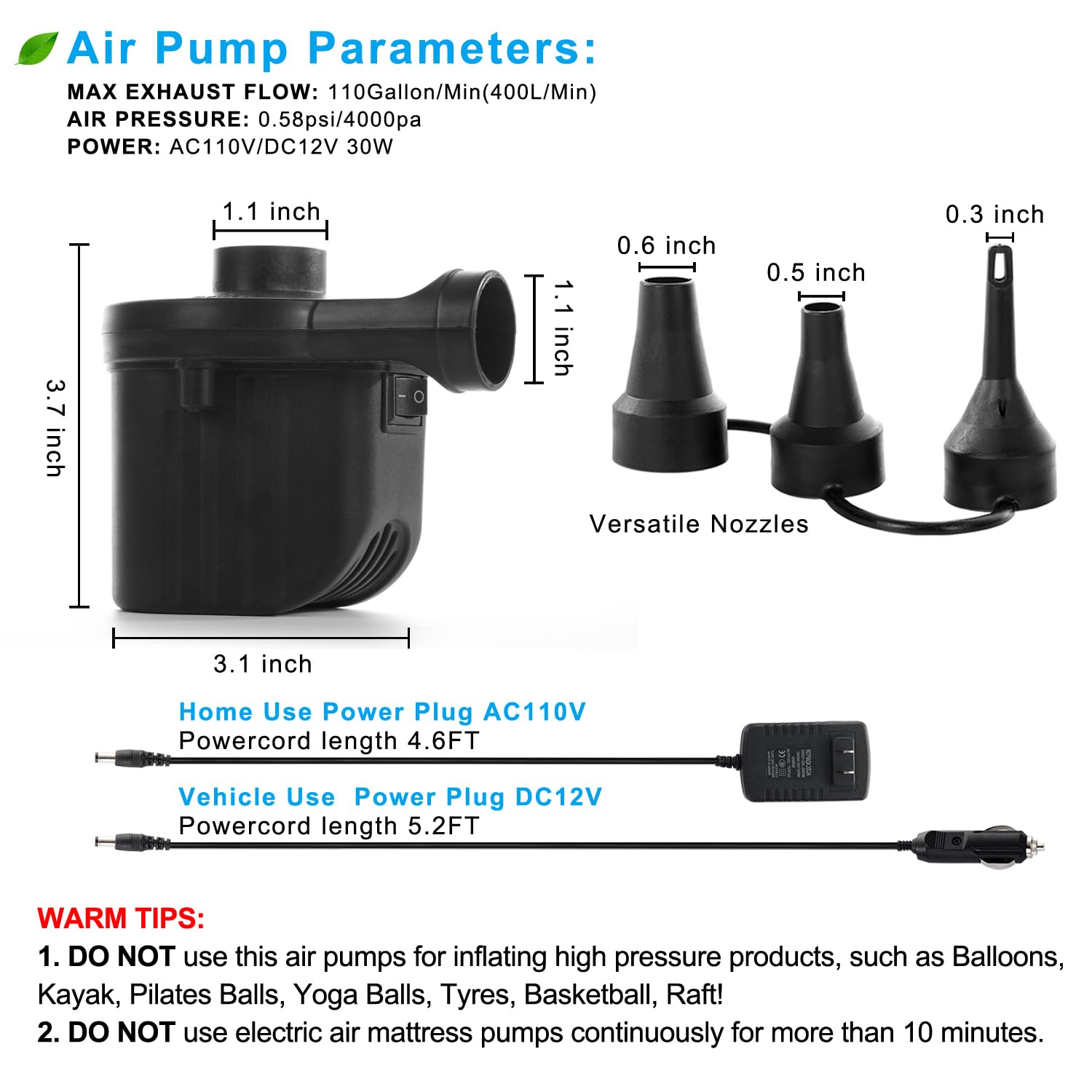 Newpol Inflatable Bed Pump, Electric Air Pump - View 5