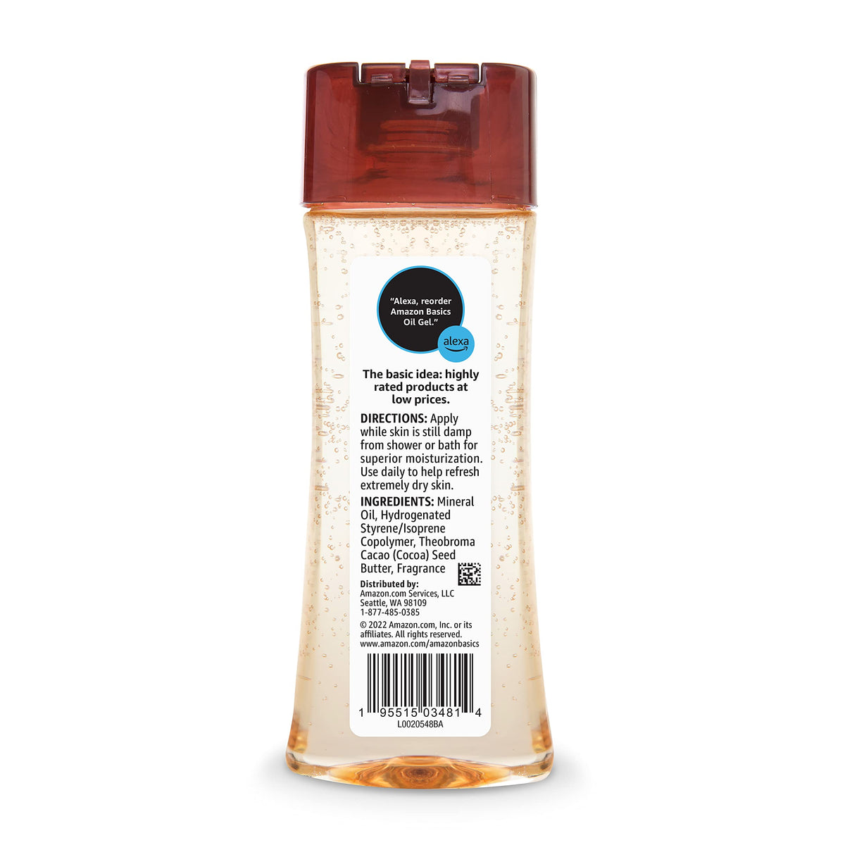 Amazon Basics Body Oil Gel with Cocoa Butter Paraben Free - Amazon Basics Official Product Imagery - 4