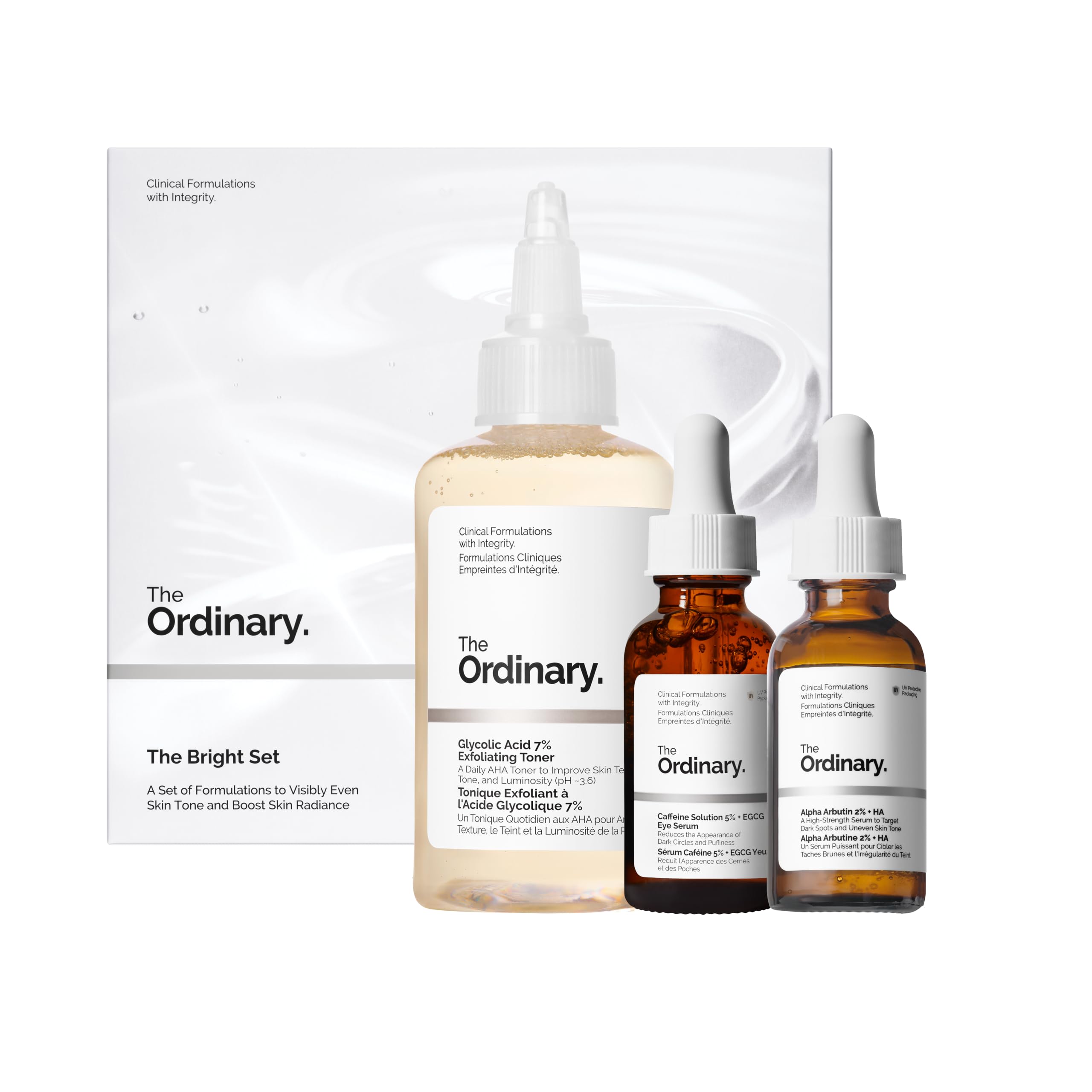 The Ordinary The Bright Set, 3-Step Regimen for Radiant, Even - Product Imagery